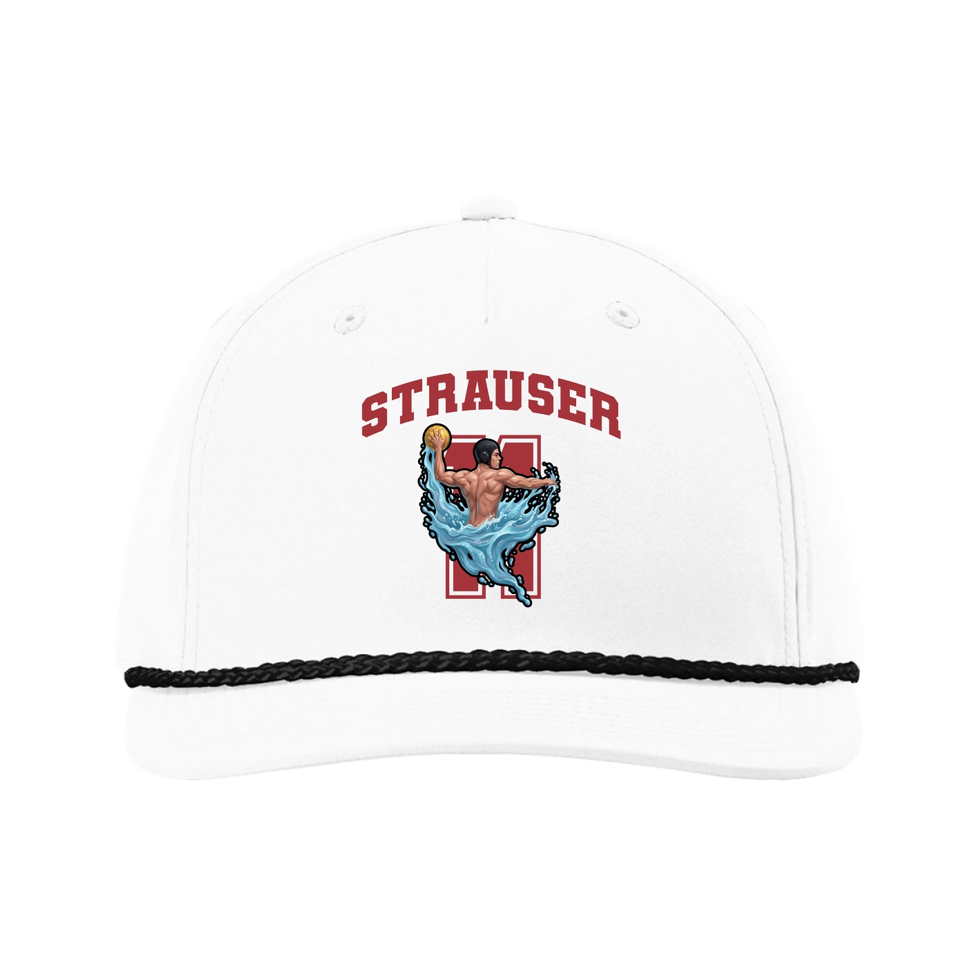Five-Panel Classic Rope Cap — Number in White