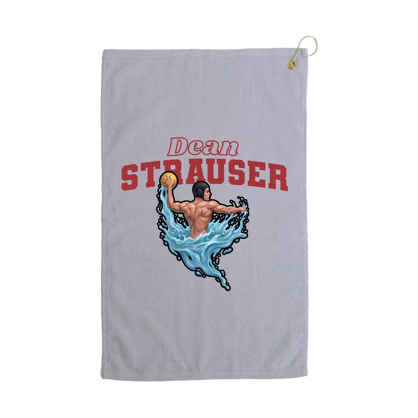 Golf Towel — Name Arch in Grey