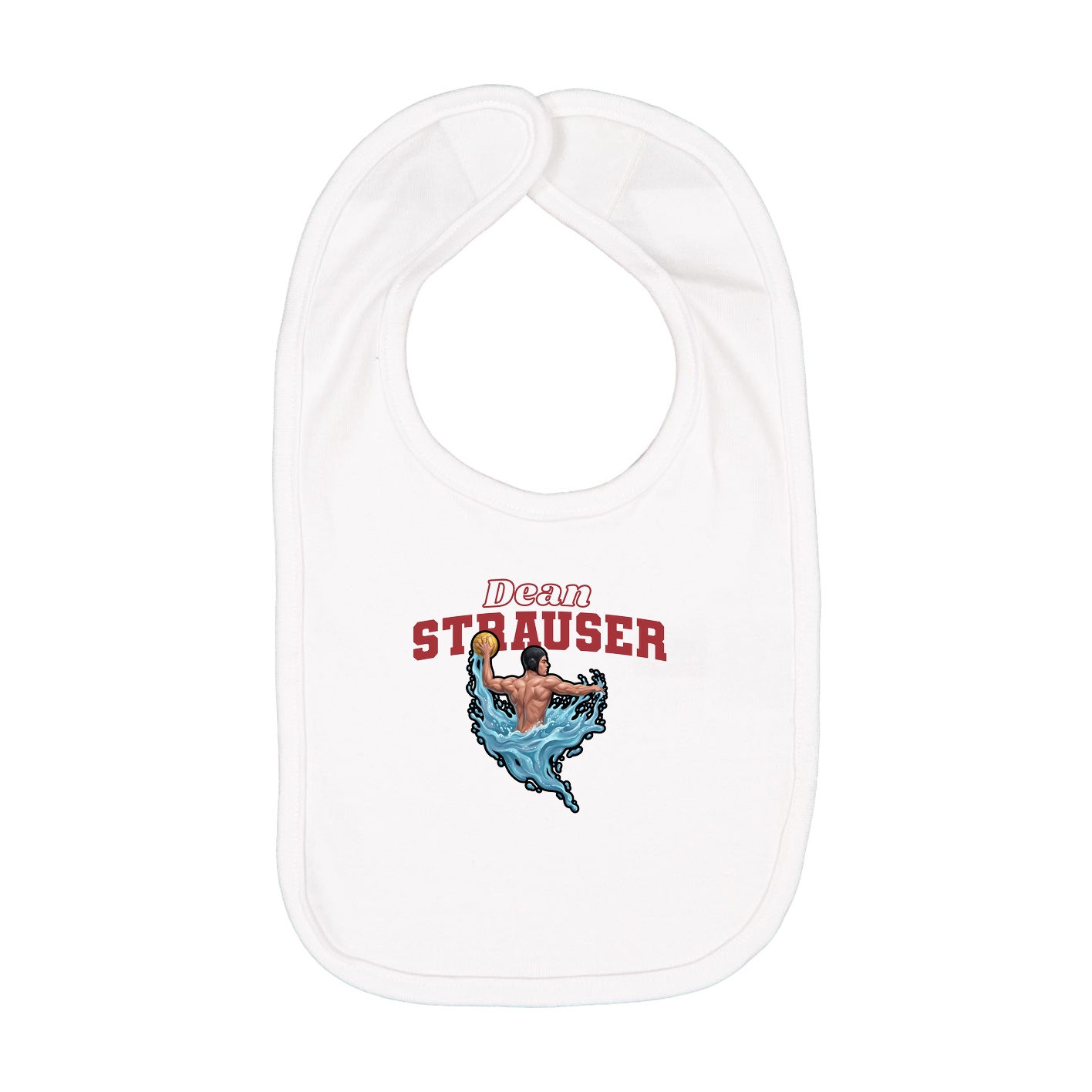 Infant Bib — Name Arch in White