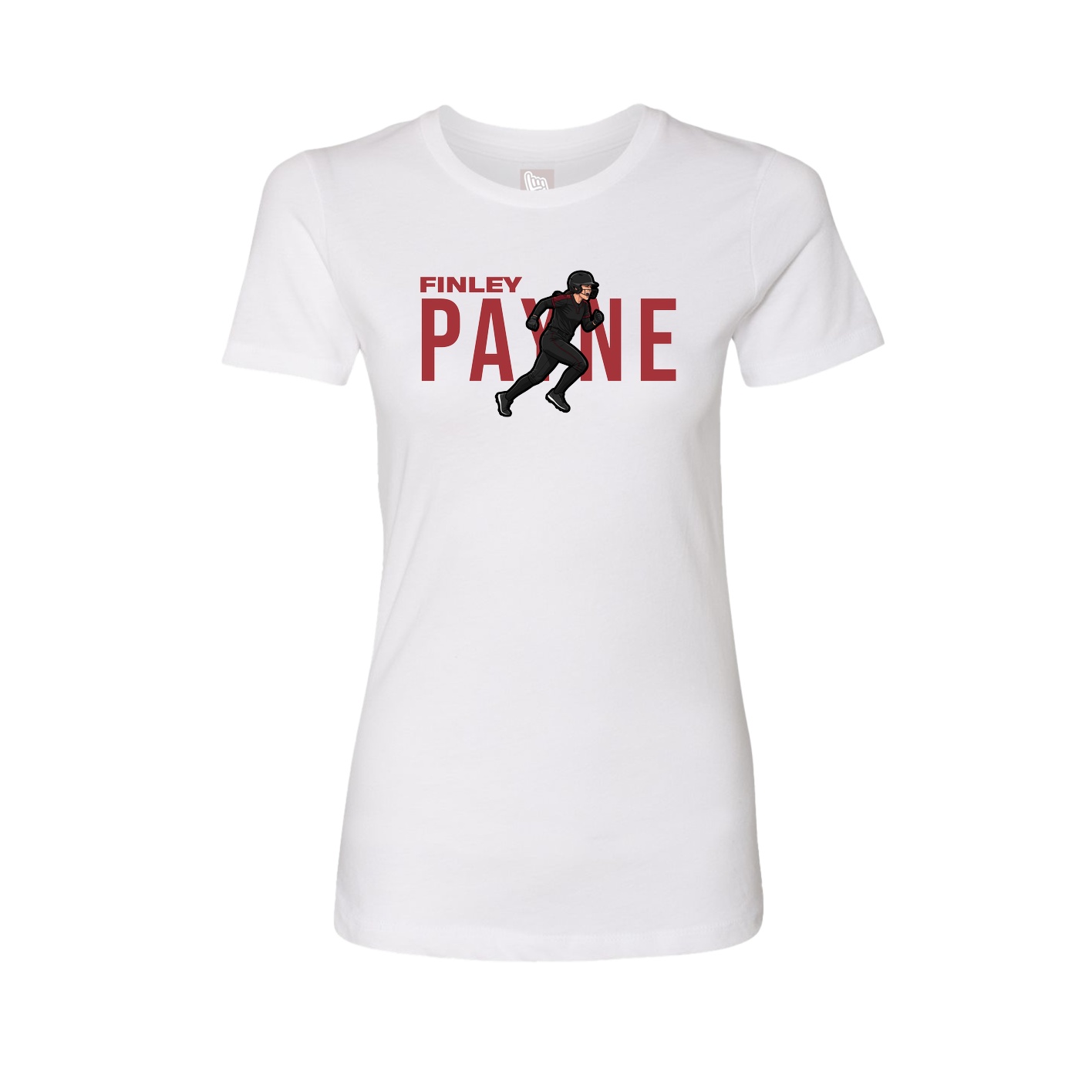 Fitted Women's Tee — Player Name in White