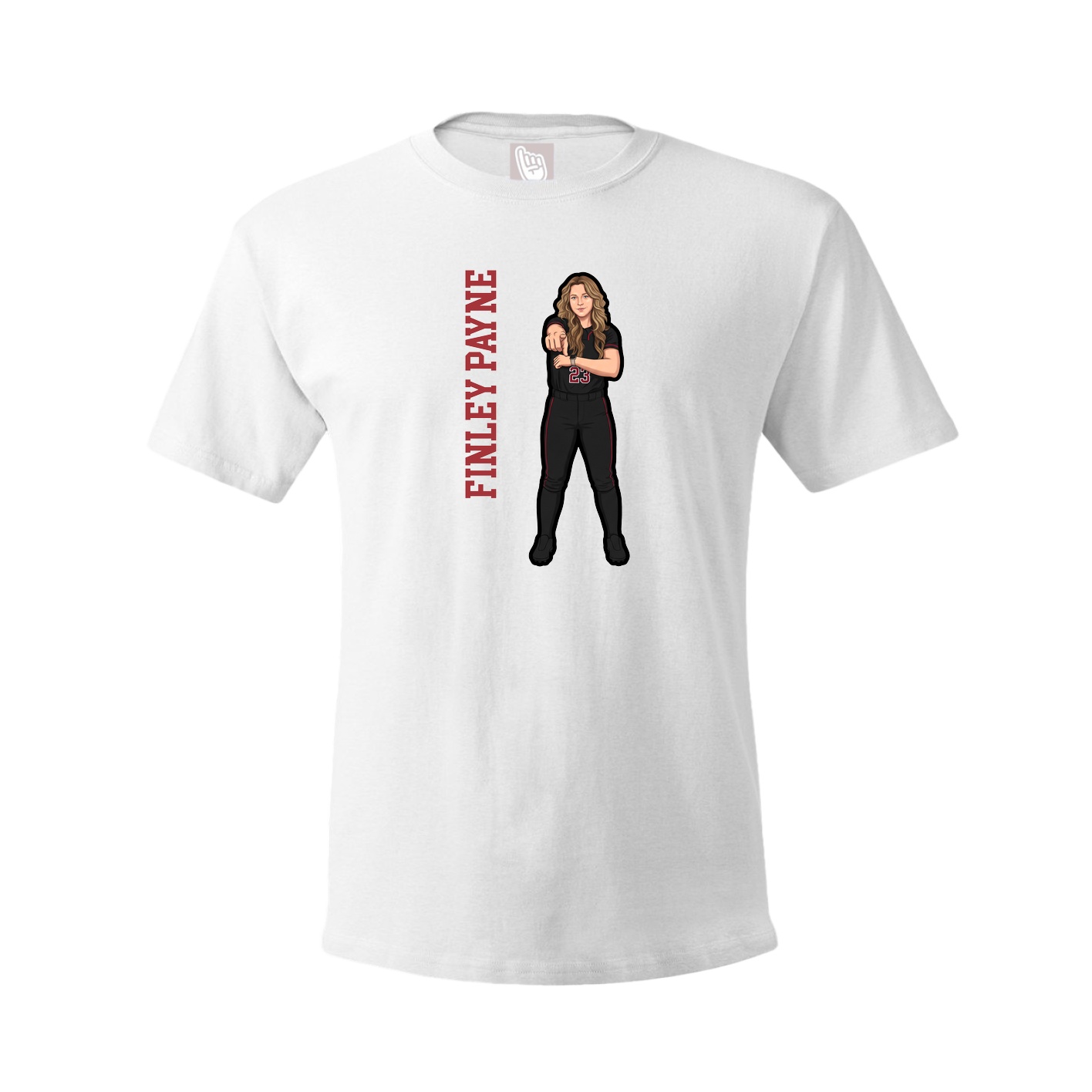 Tee — Name Vertical in White