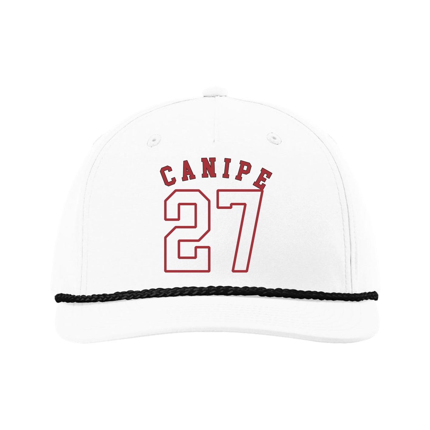 Five-Panel Classic Rope Cap — Shirsey Arch in White