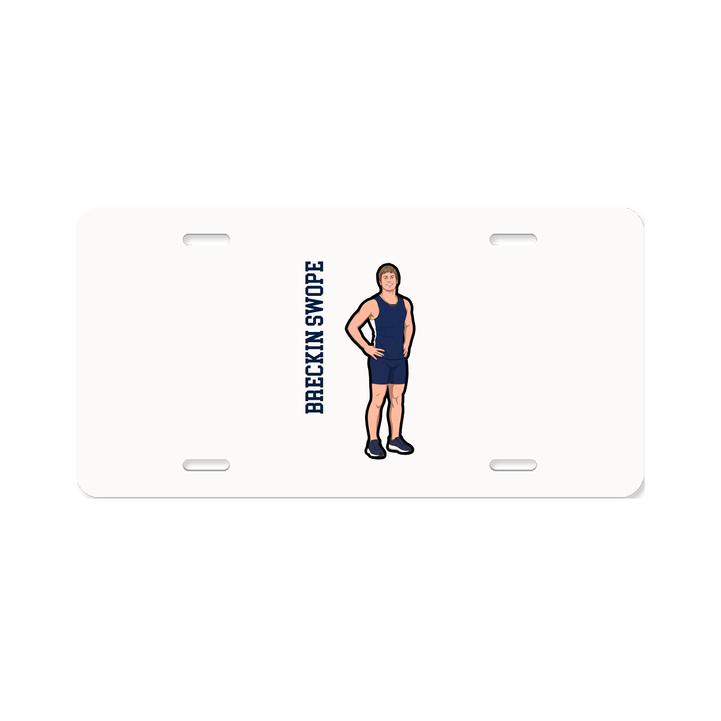 License Plate — Name Vertical in Classic