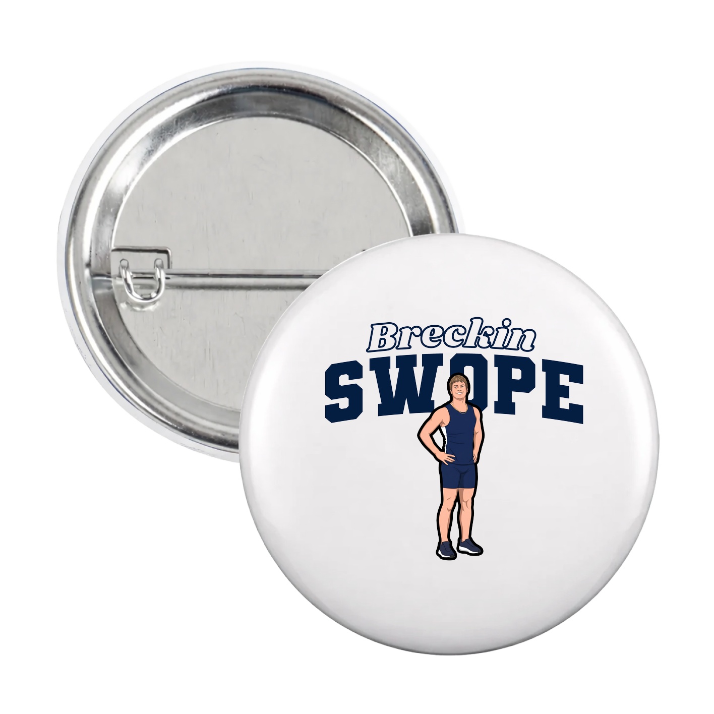 Game Day Button — Name Arch in White