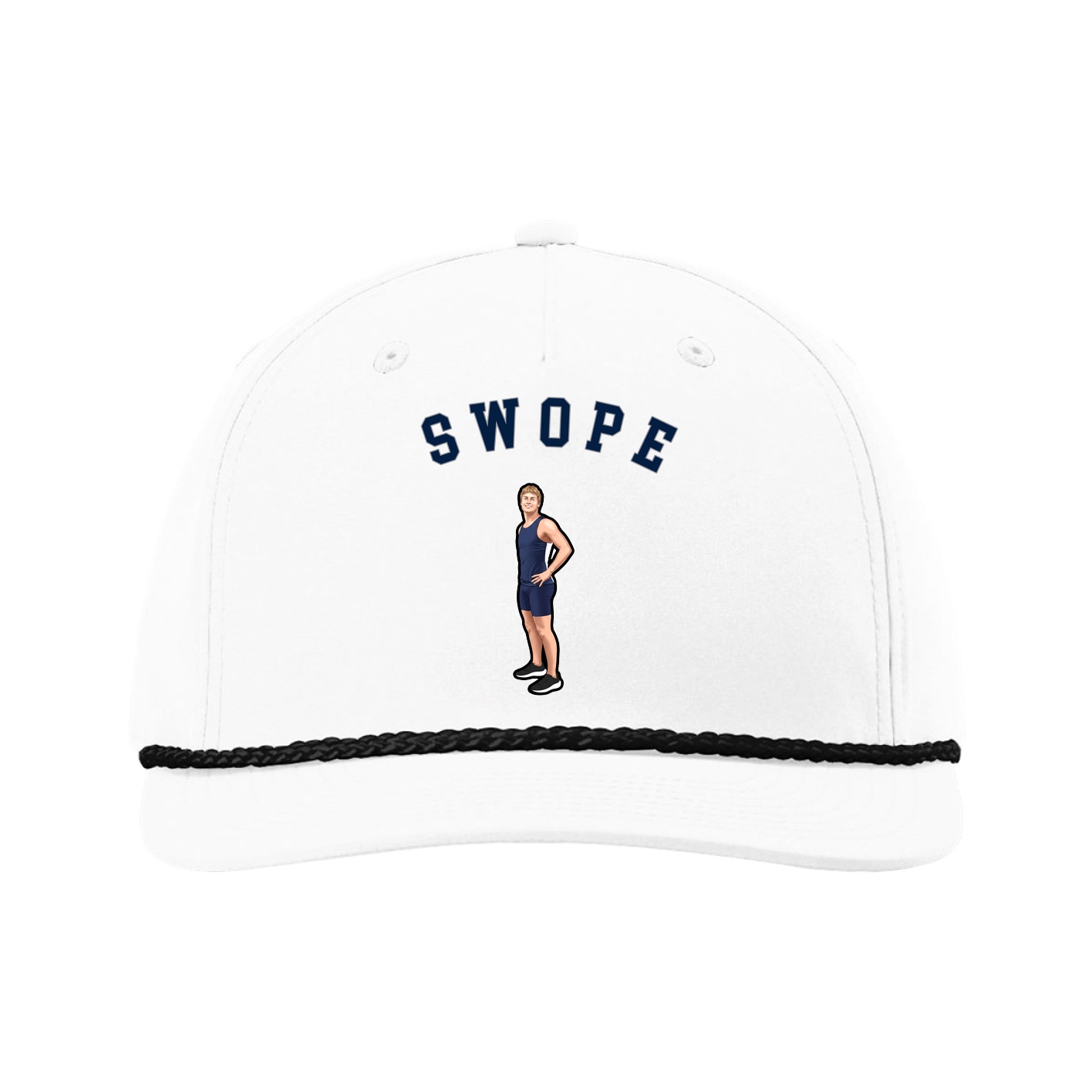 Five-Panel Classic Rope Cap — Shirsey Arch in White