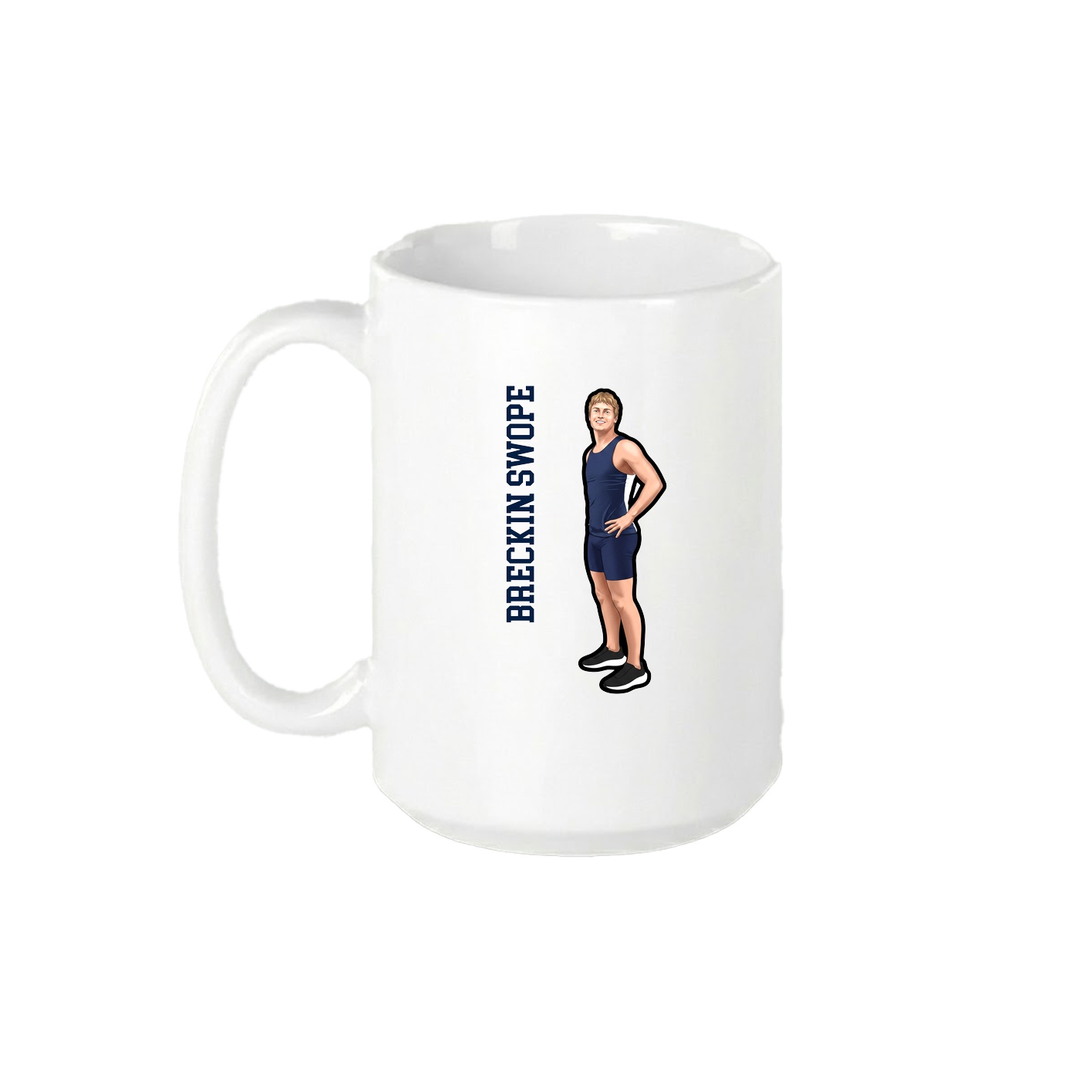 15oz Coffee Mug — Name Vertical in White