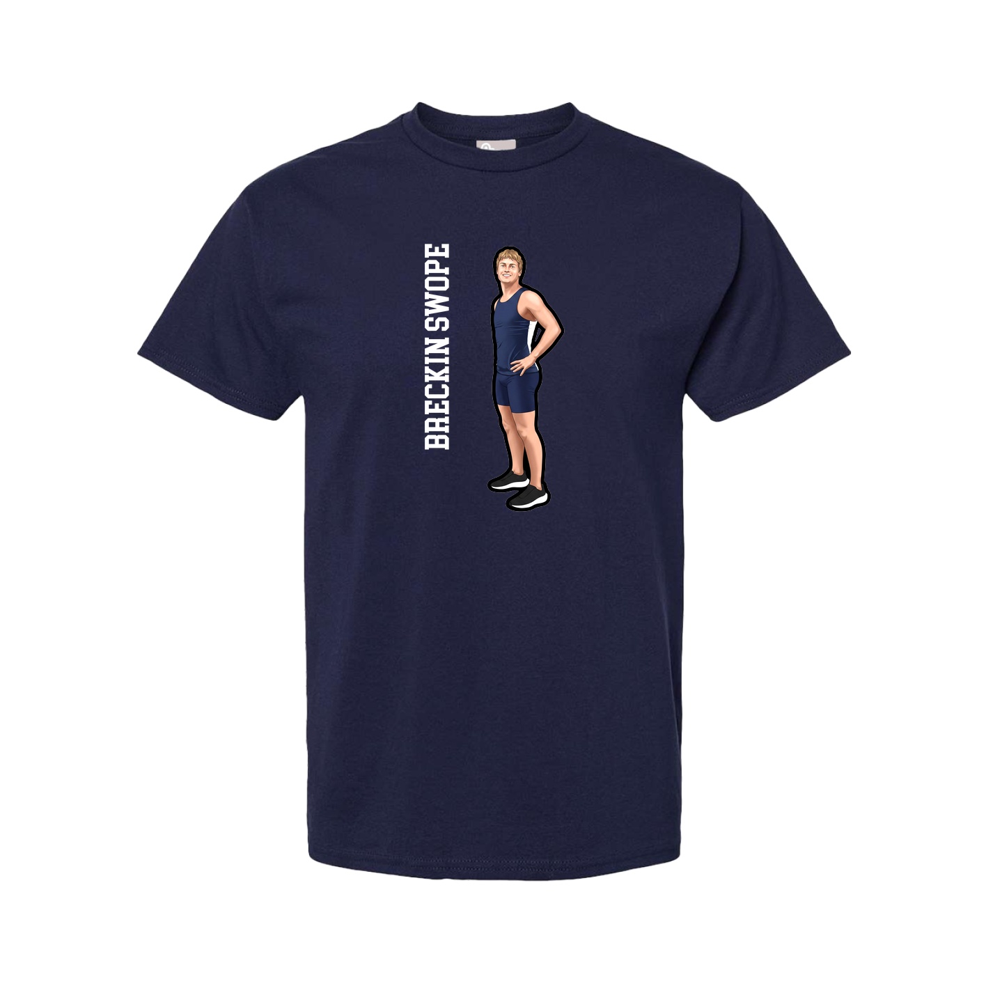 Tee — Name Vertical in Navy