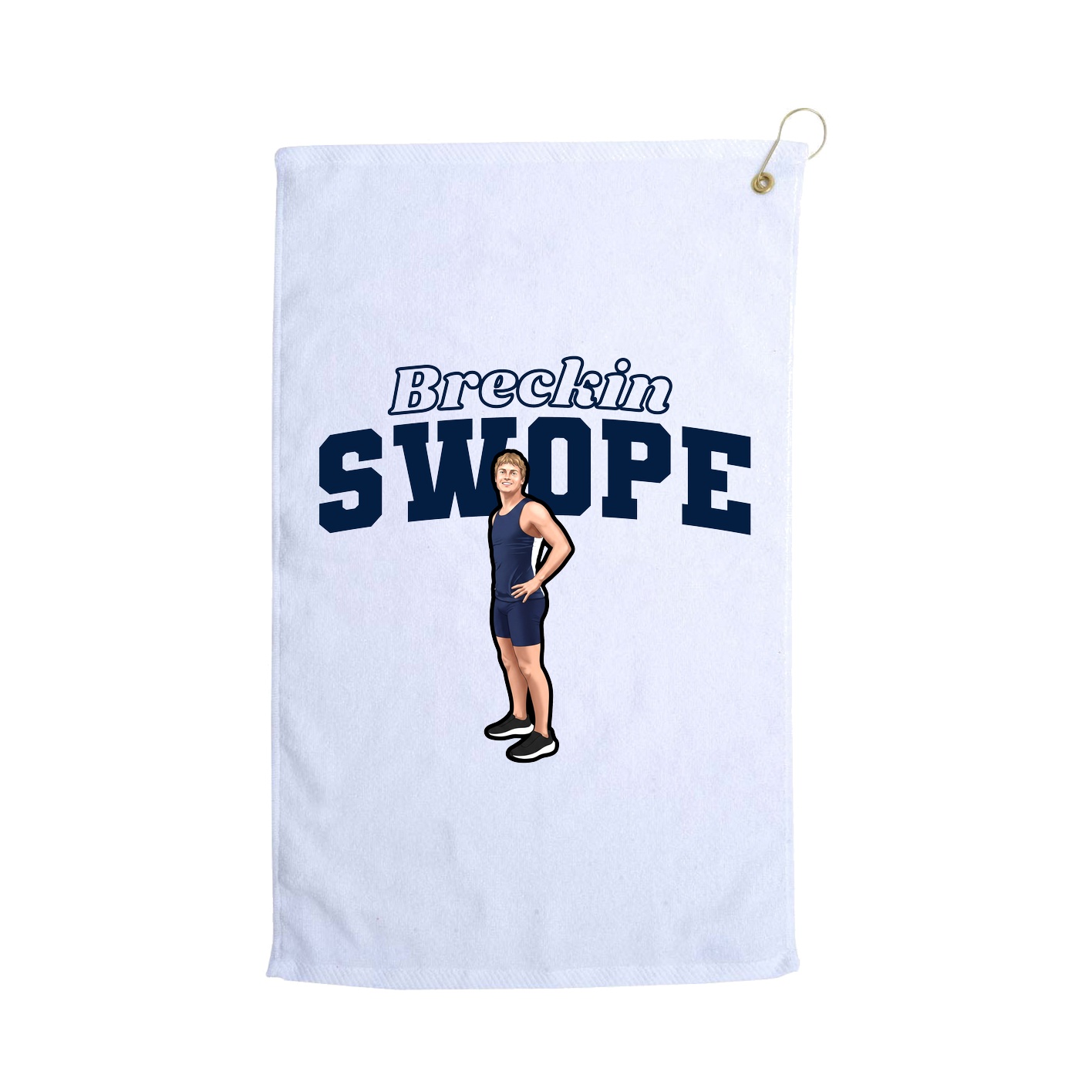 Golf Towel — Name Arch in White