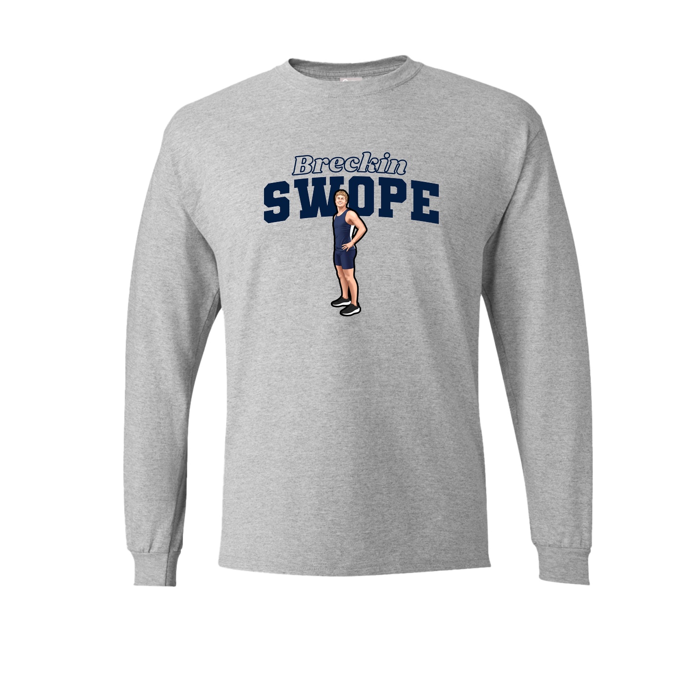 Long Sleeve Tee — Name Arch in Grey