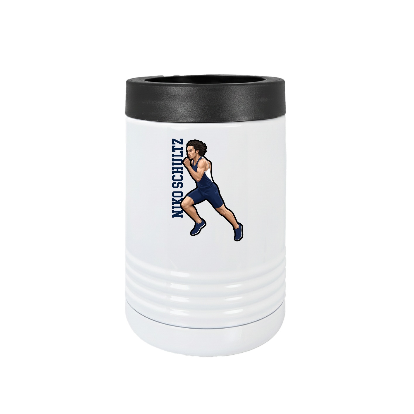 Beverage Holder — Name Vertical in White
