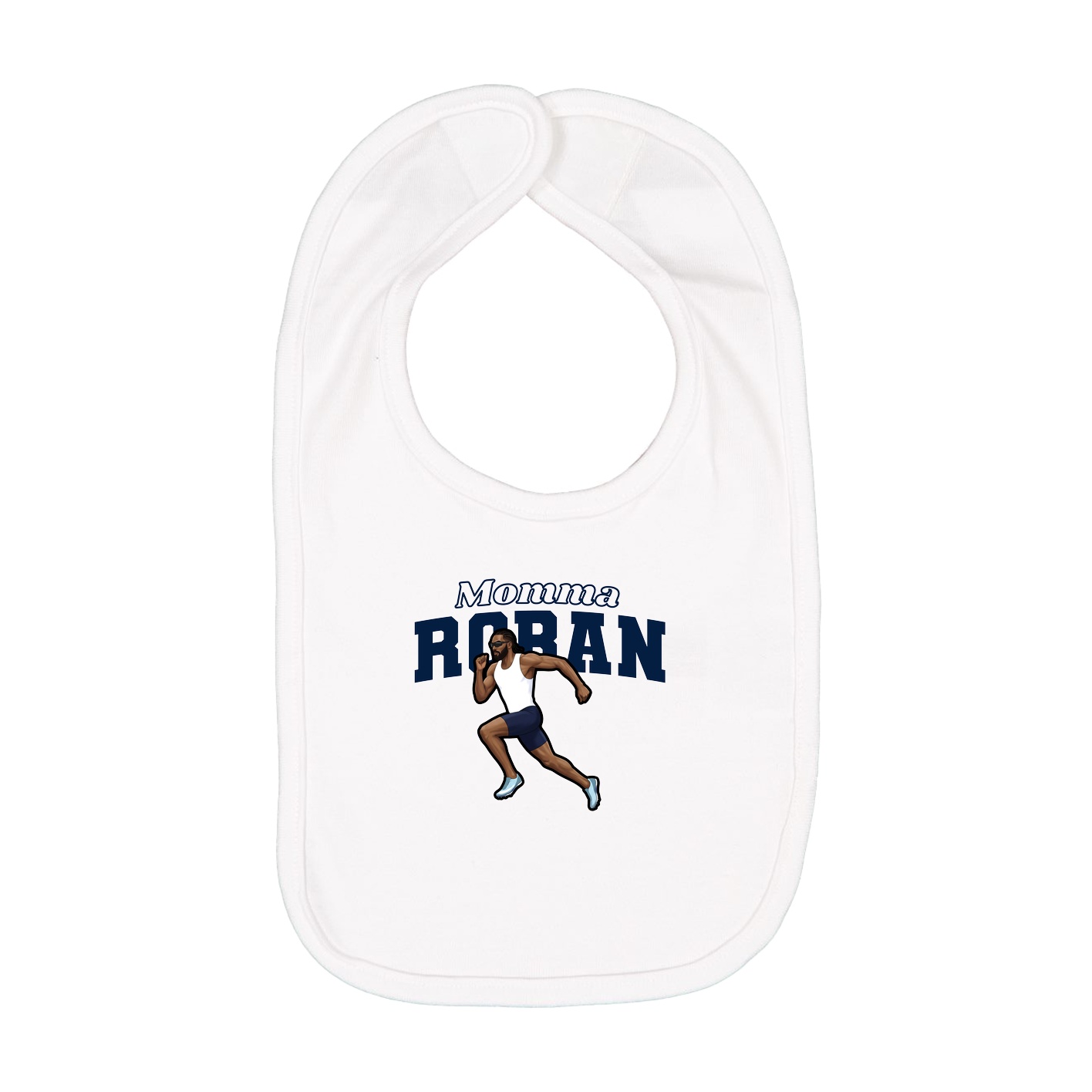 Infant Bib — Mothers Day Block in White