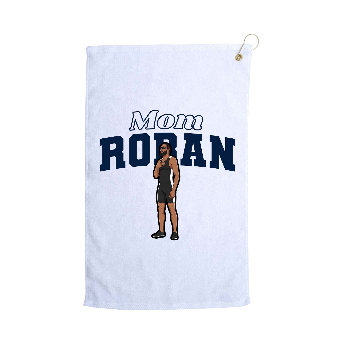 Golf Towel — Mothers Day Block in White