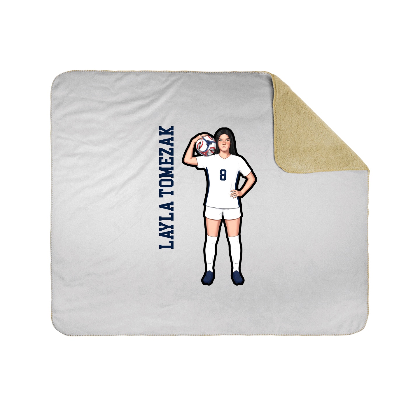Throw Blanket — Name Vertical in White