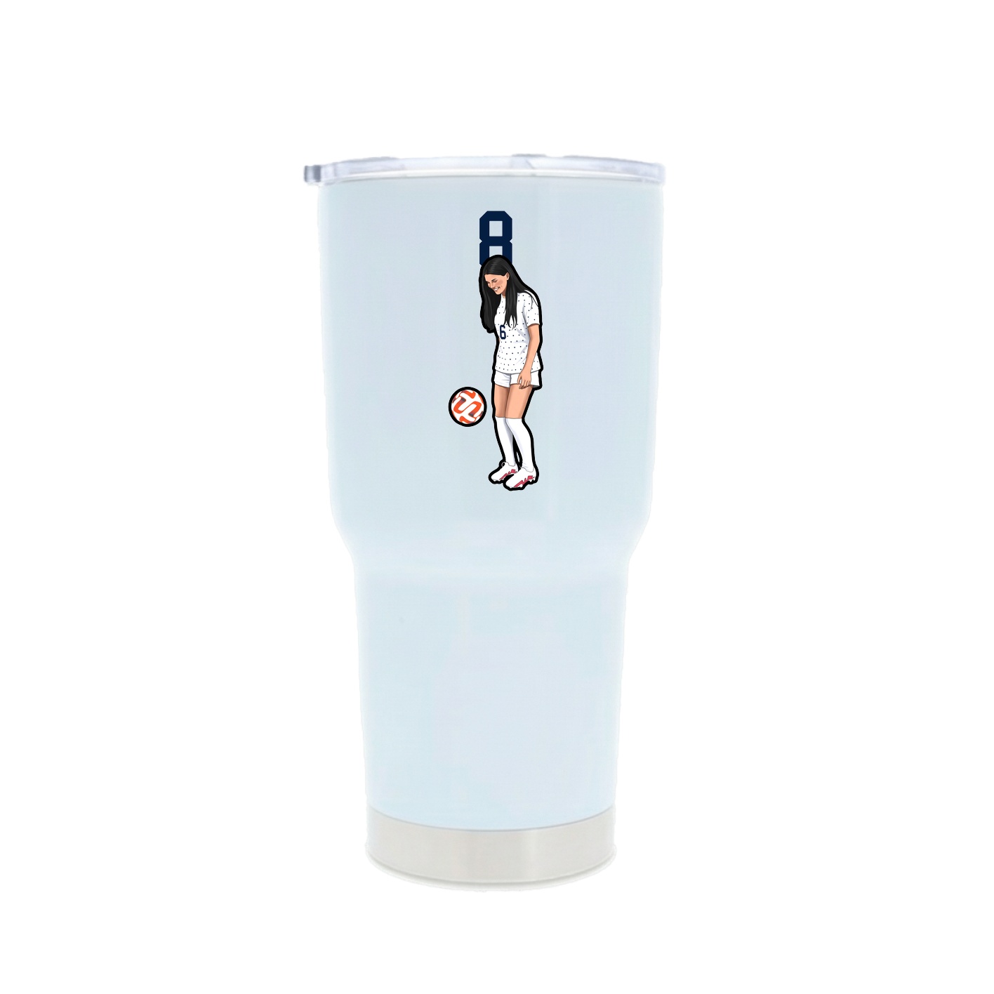 30oz Stainless Steel Tumbler — Number Top in White