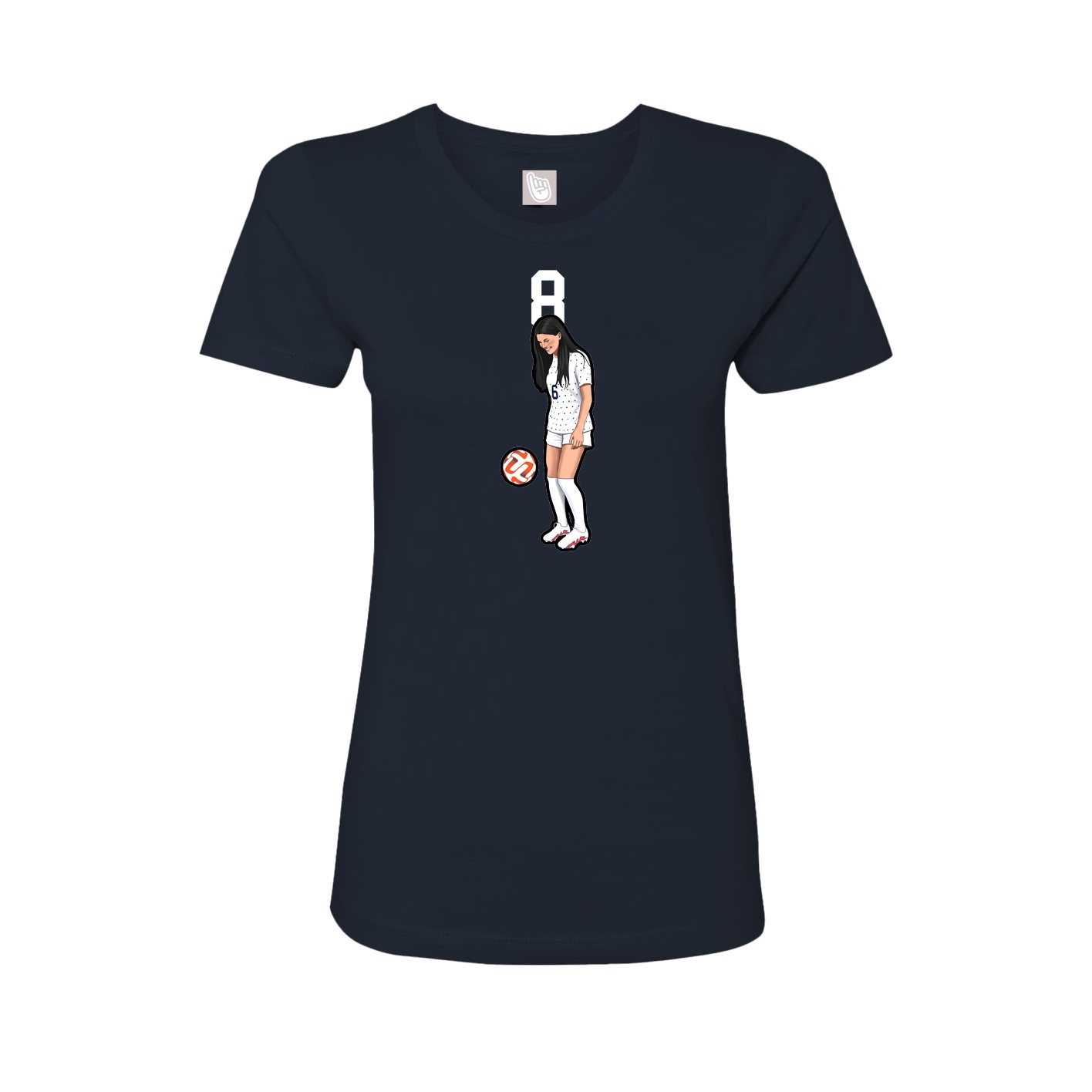 Fitted Women's Tee — Number Top in Navy