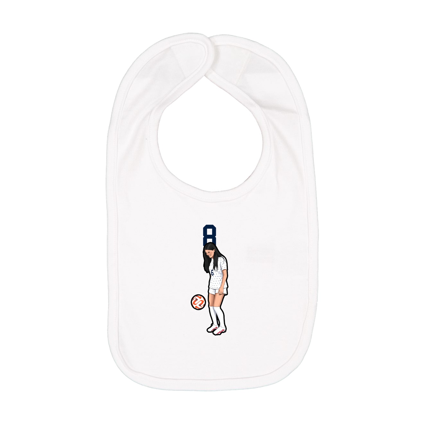 Infant Bib — Number Top in White