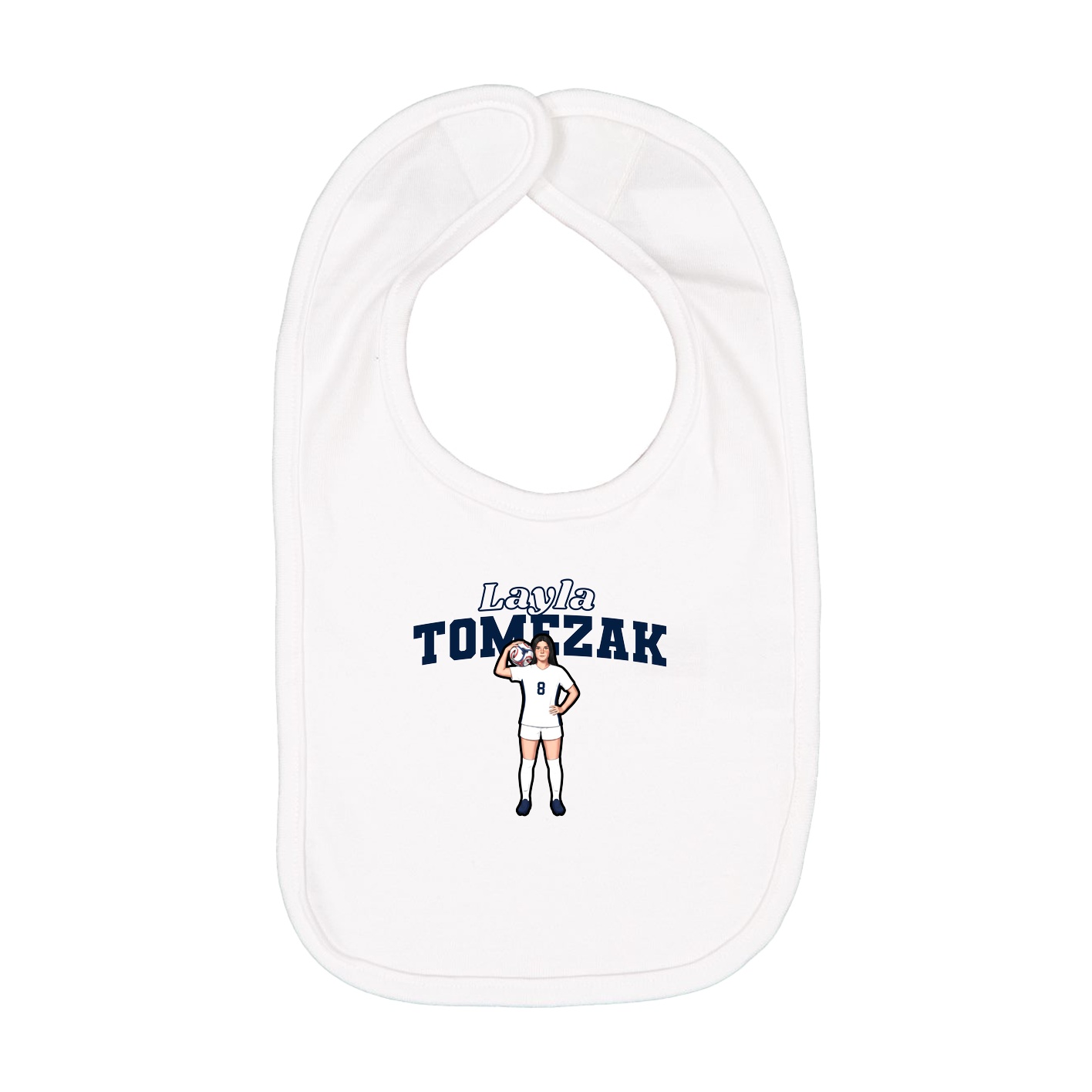 Infant Bib — Name Arch in White