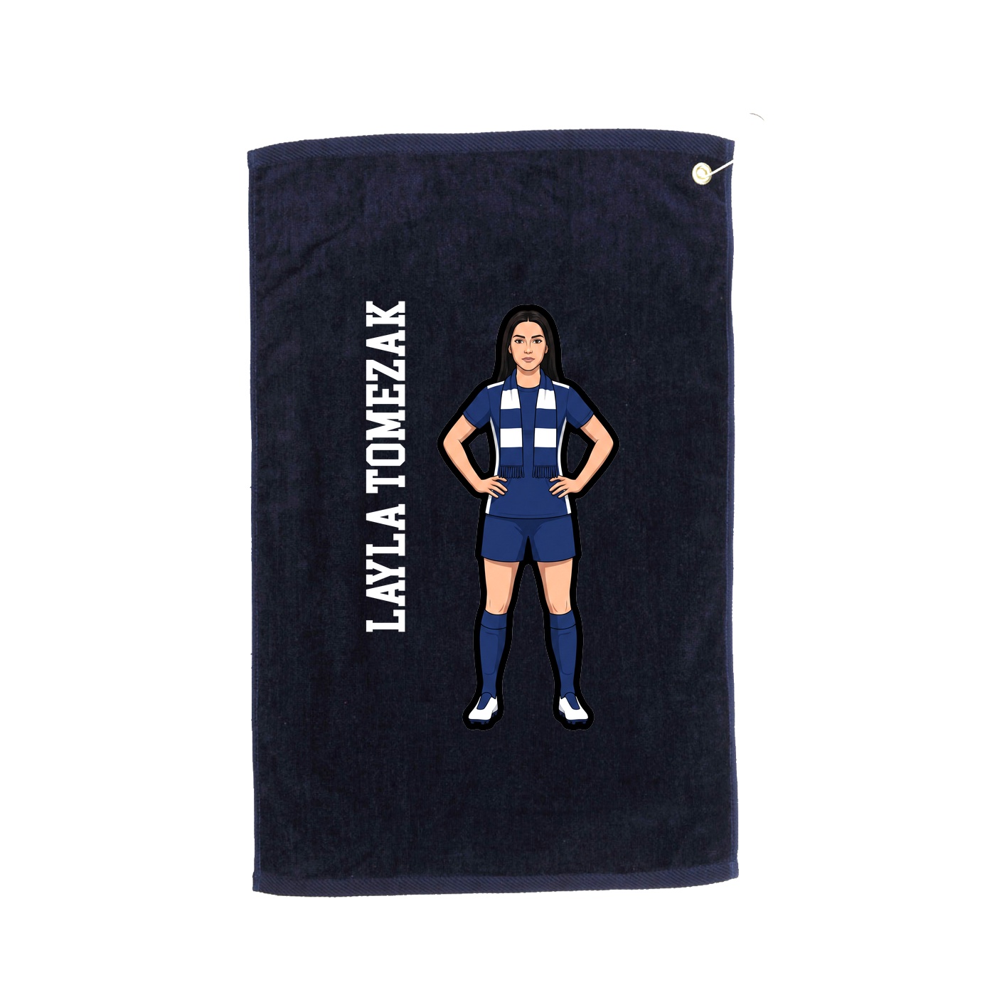 Golf Towel — Name Vertical in Navy