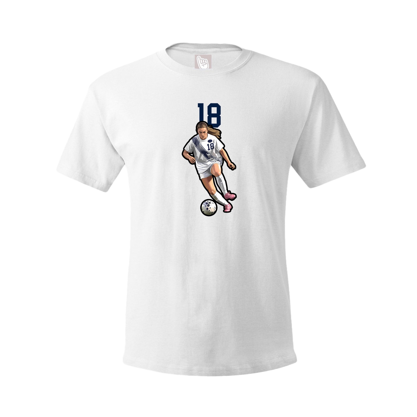 Youth Tee — Number Top in White