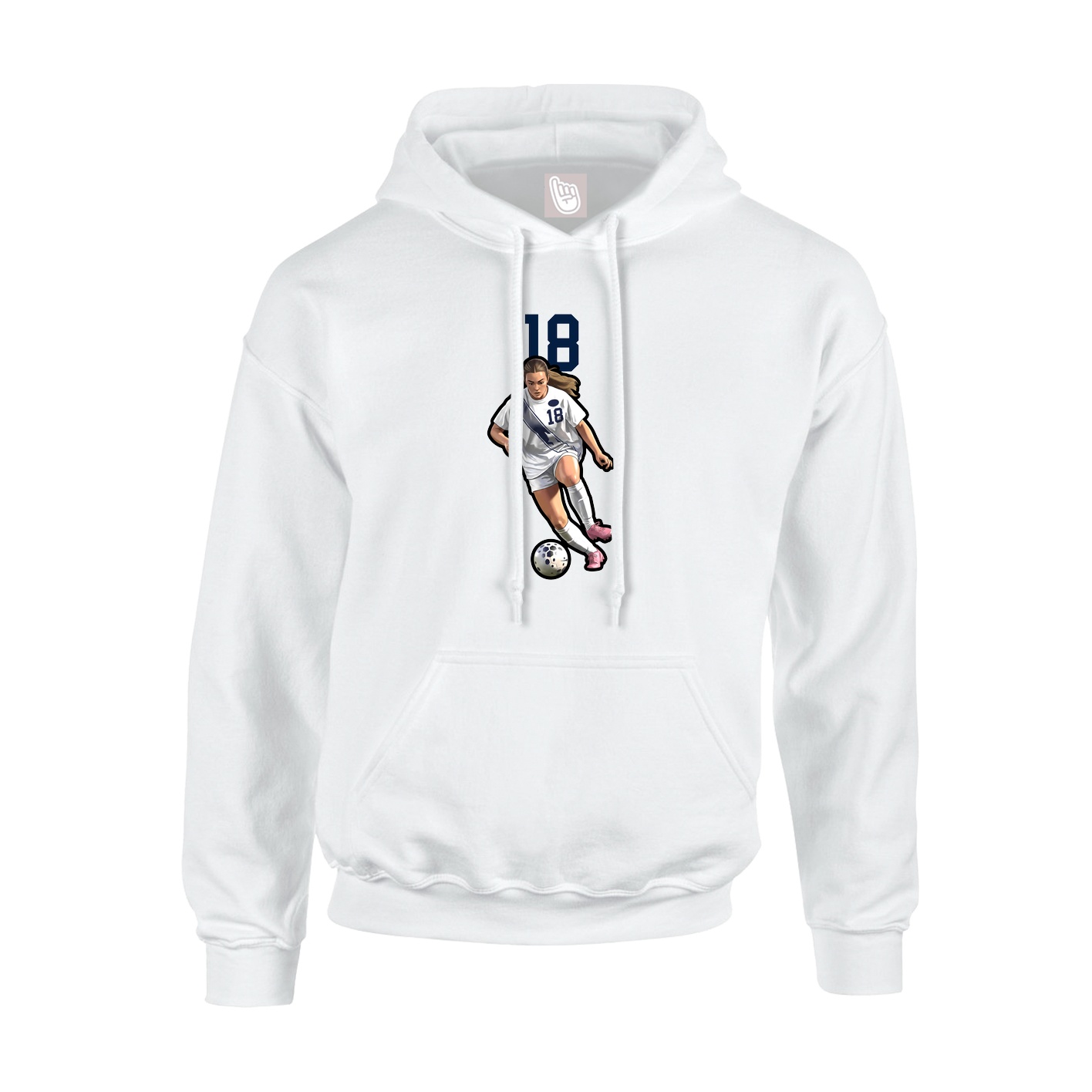Hoodie — Number Top in White