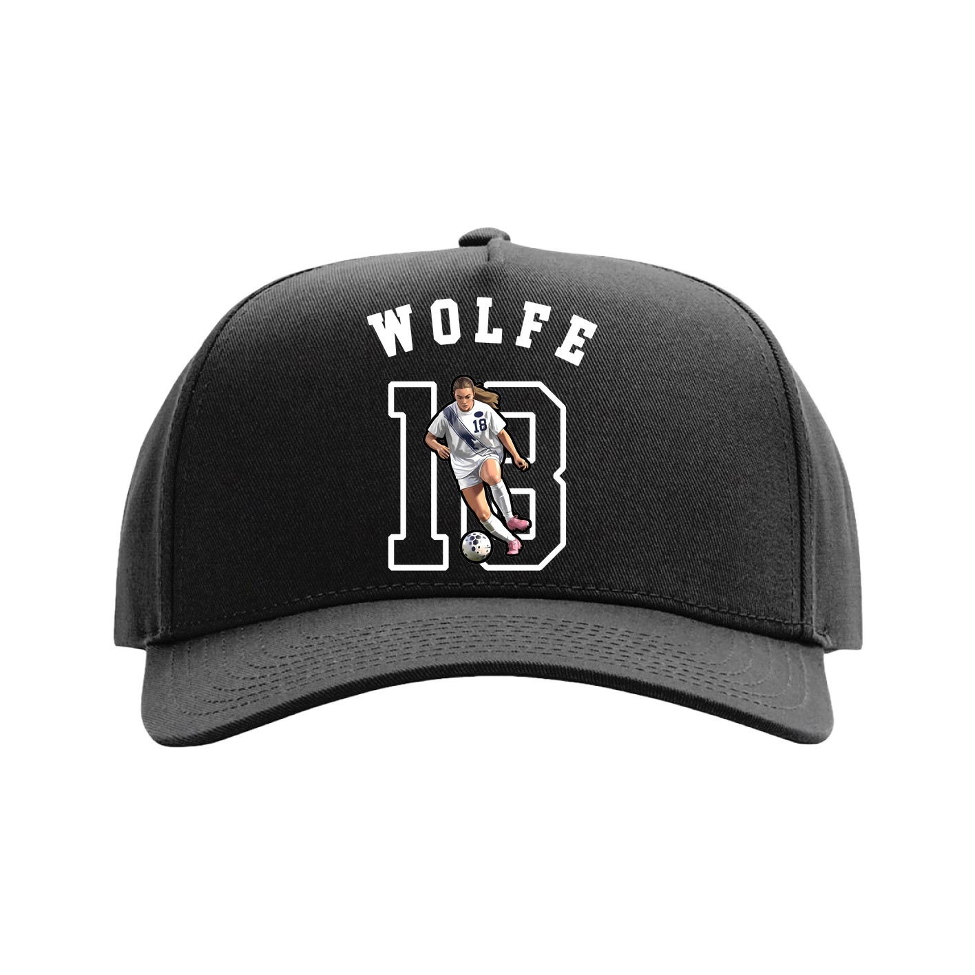 Full Fabric Five-Panel Champ Cap — Shirsey Arch in Black