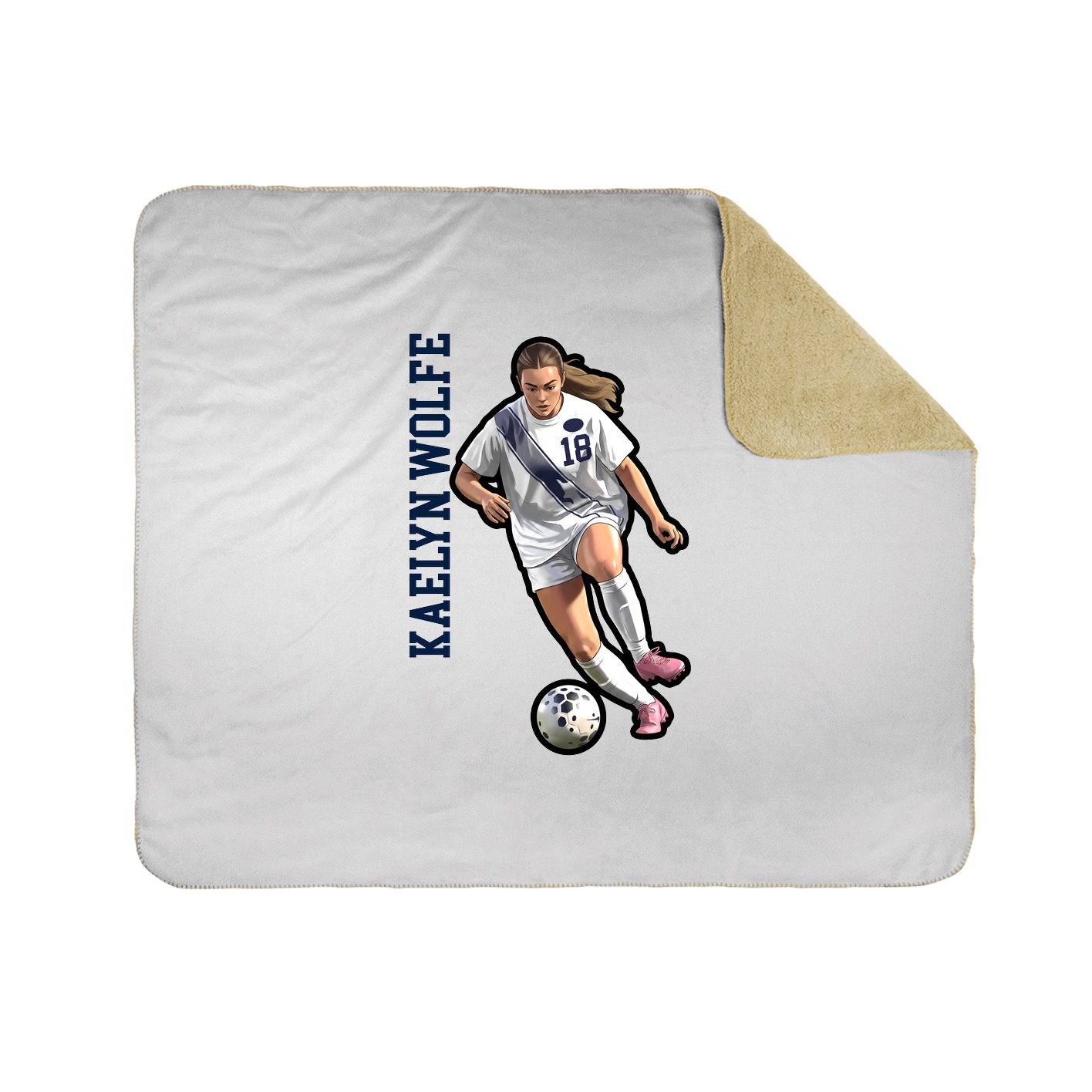 Throw Blanket — Name Vertical in White