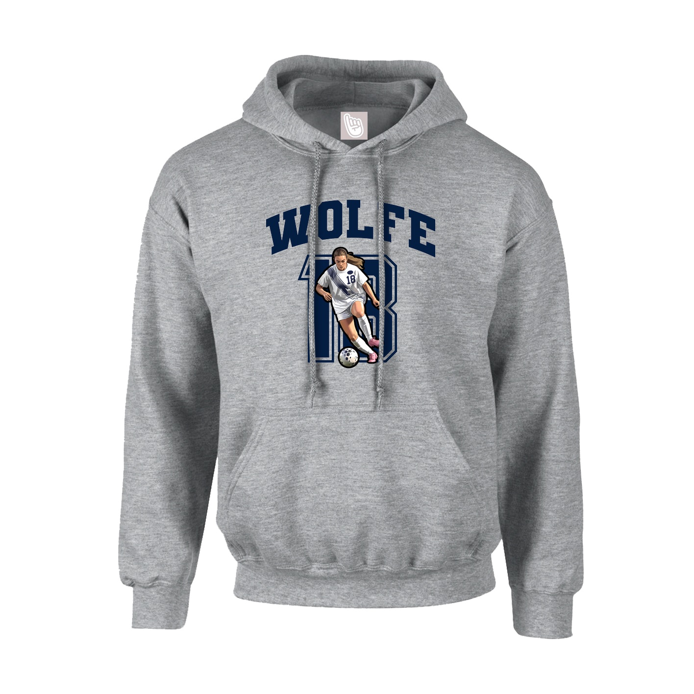 Youth Hoodie — Number in Grey