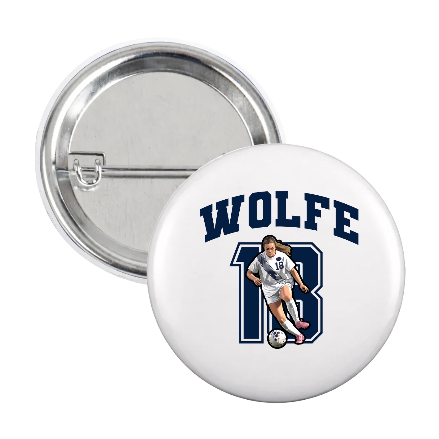 Game Day Button — Number in White