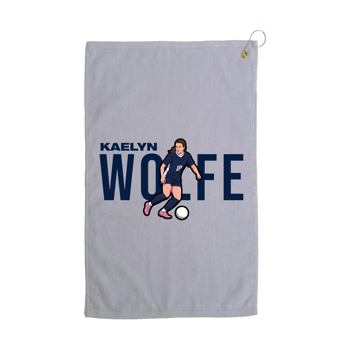 Golf Towel — Player Name in Grey