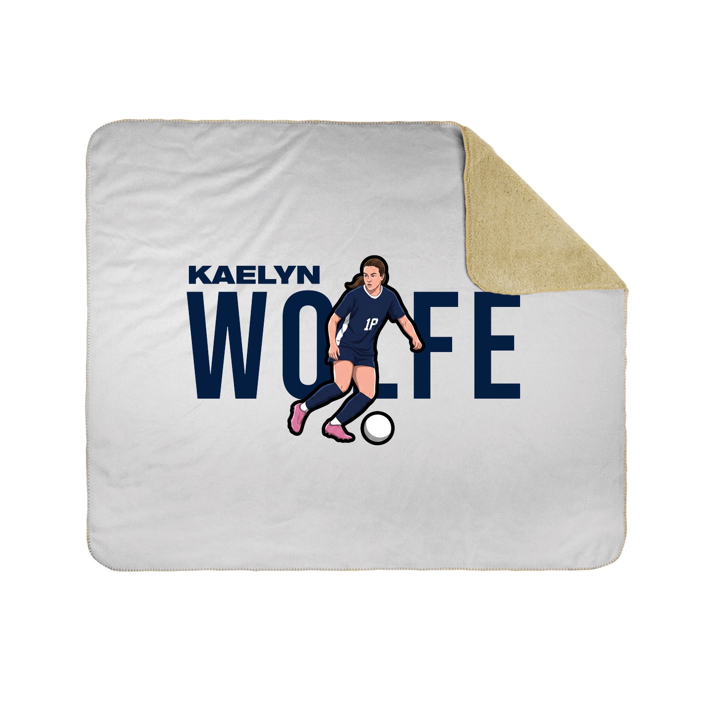 Throw Blanket — Player Name in White