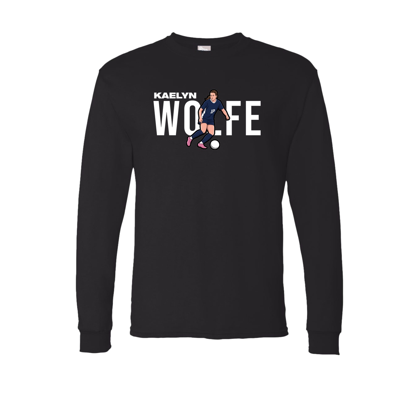 Long Sleeve Tee — Player Name in Black
