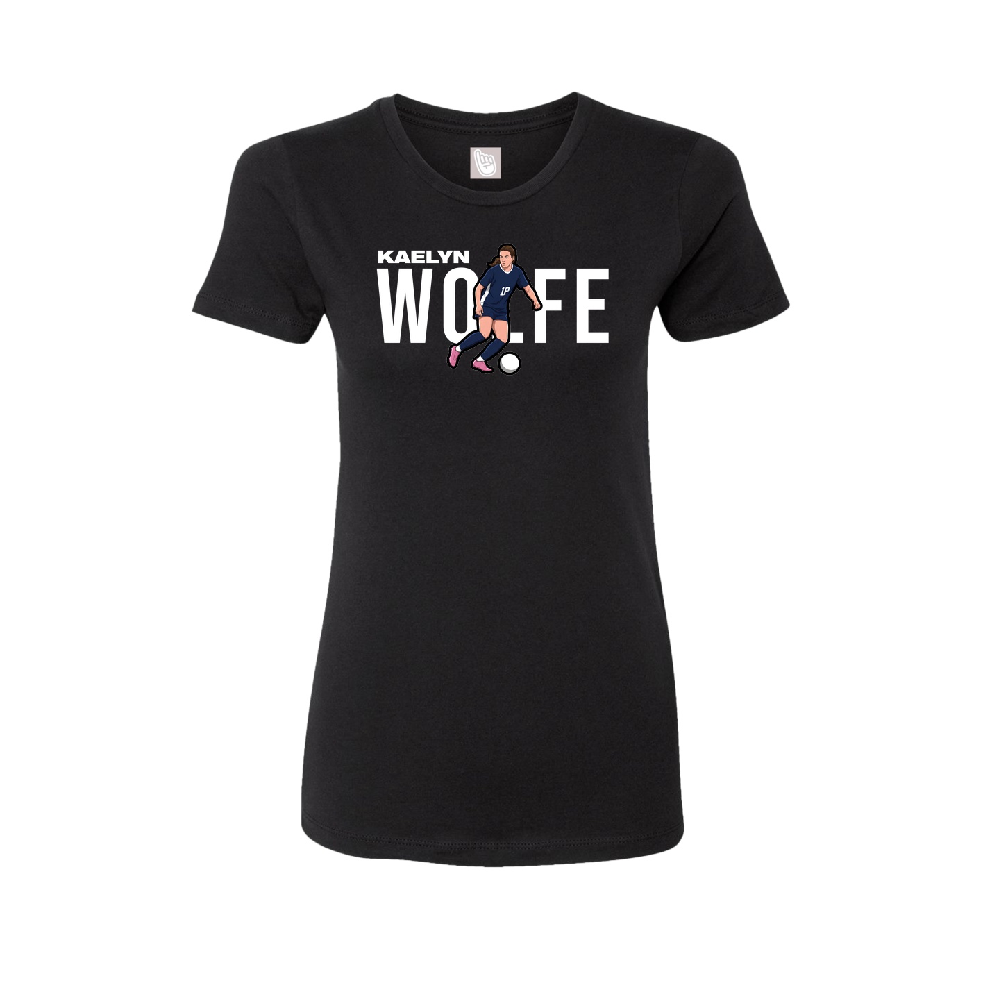 Fitted Women's Tee — Player Name in Black
