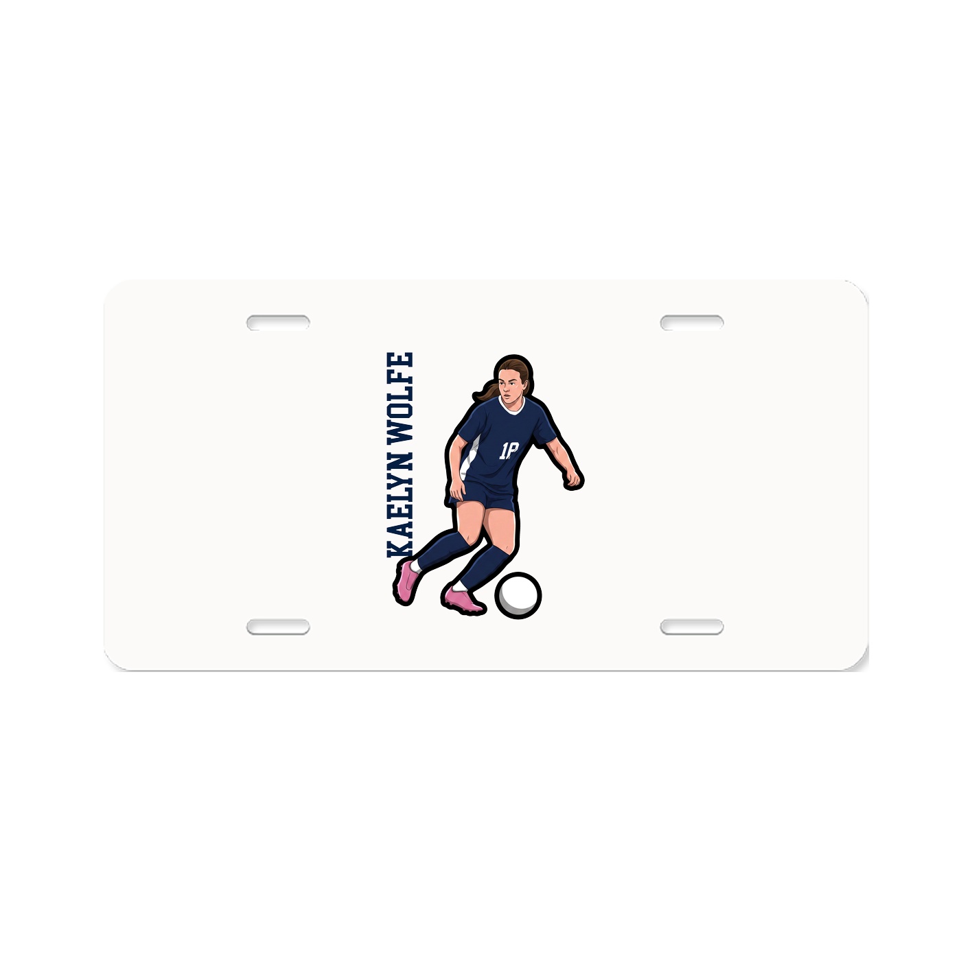 License Plate — Name Vertical in Classic