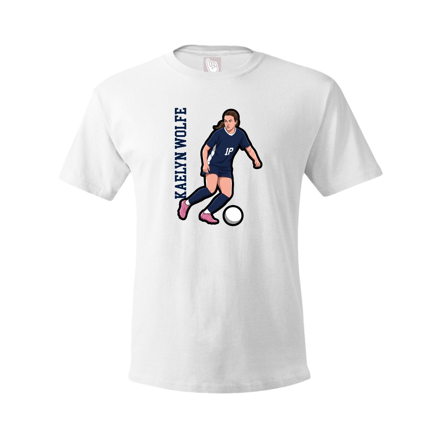 Tee — Name Vertical in White