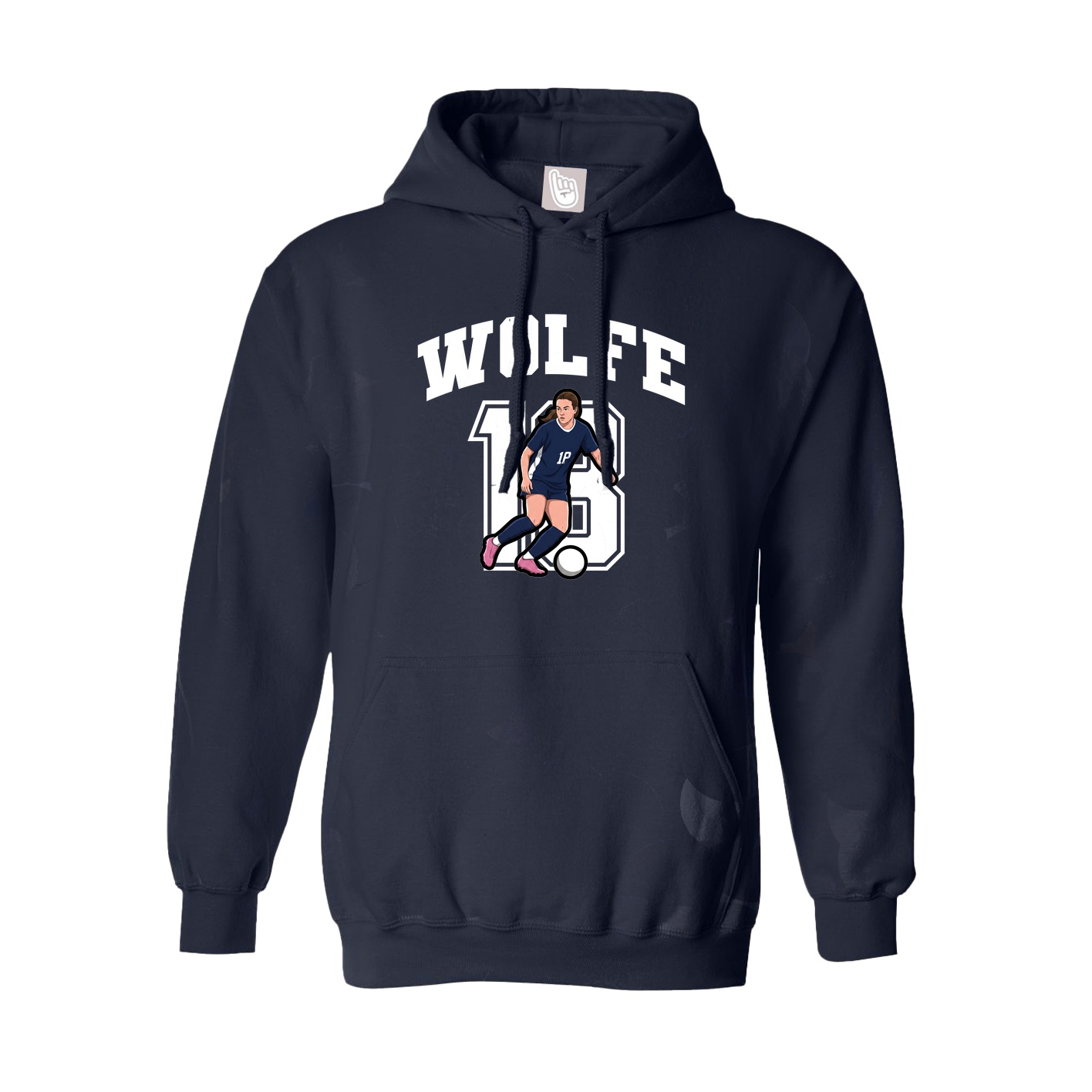 Youth Hoodie — Number in Navy
