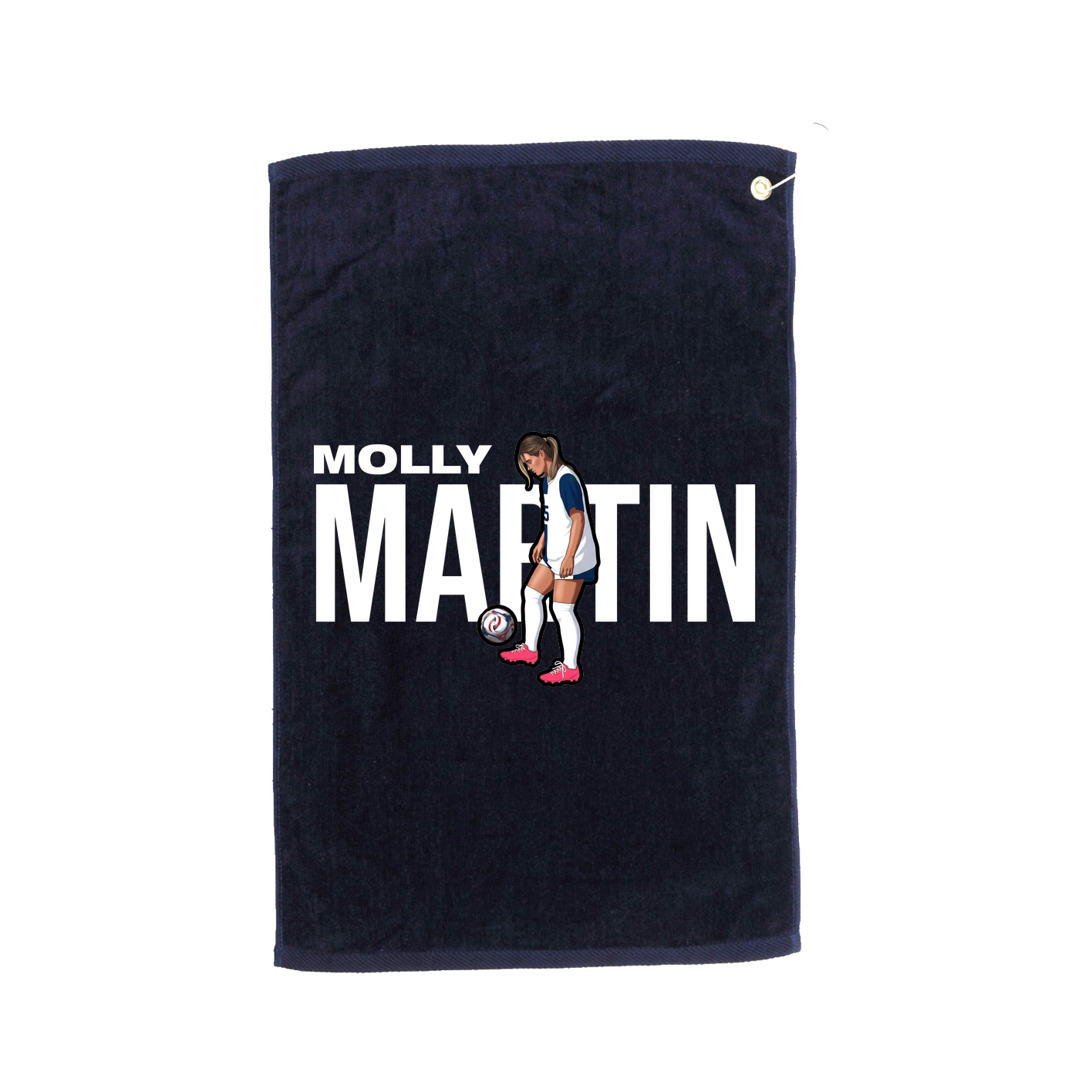 Golf Towel — Player Name in Navy