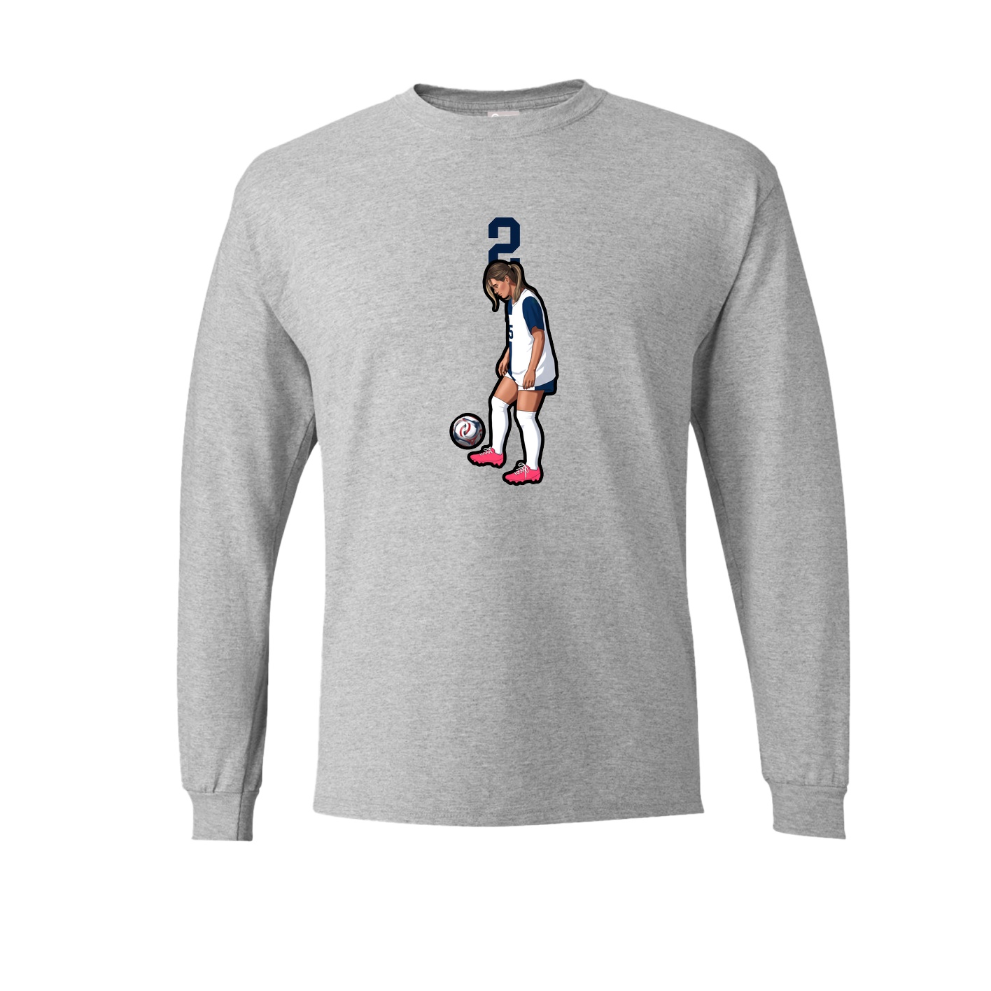 Long Sleeve Tee — Number Top in Grey