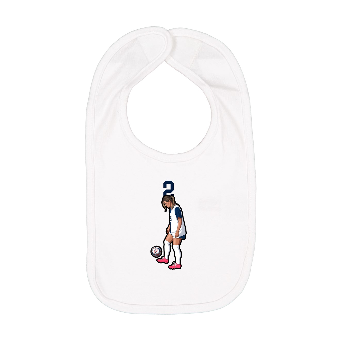 Infant Bib — Number Top in White