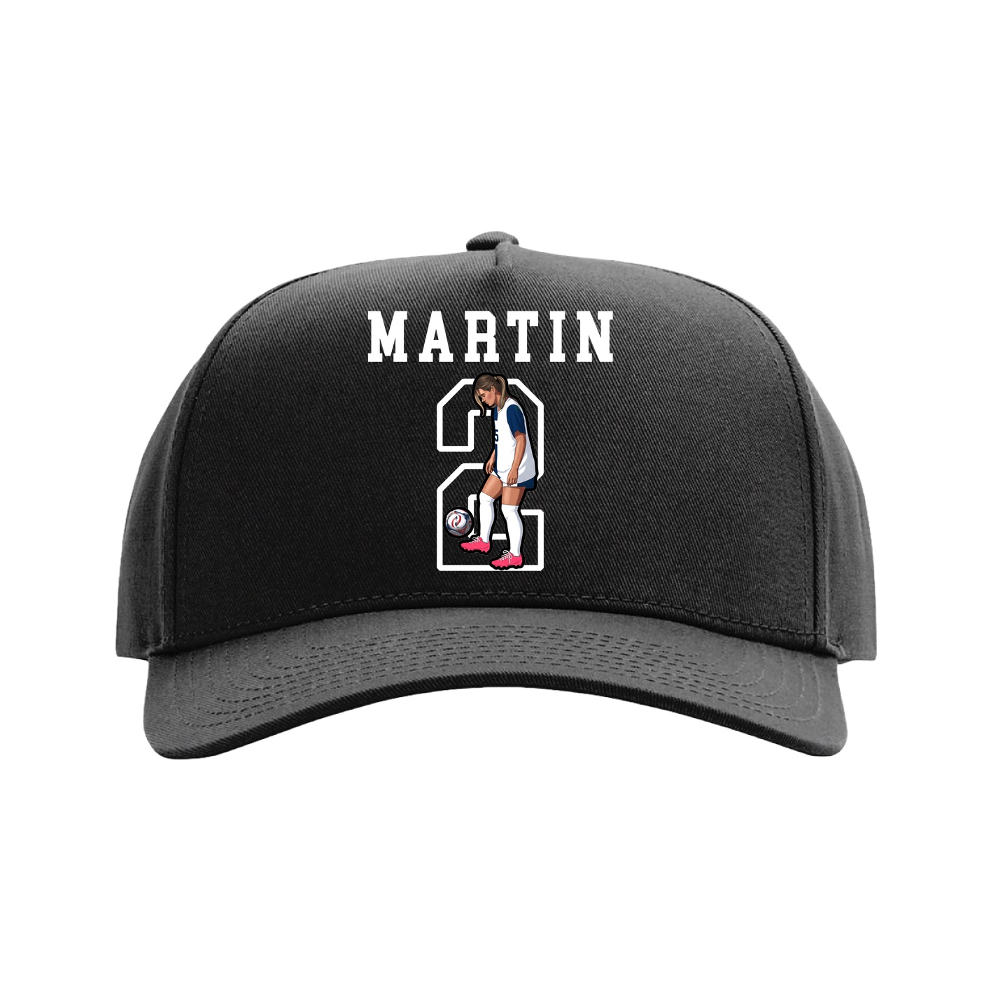 Full Fabric Five-Panel Champ Cap — Shirsey in Black