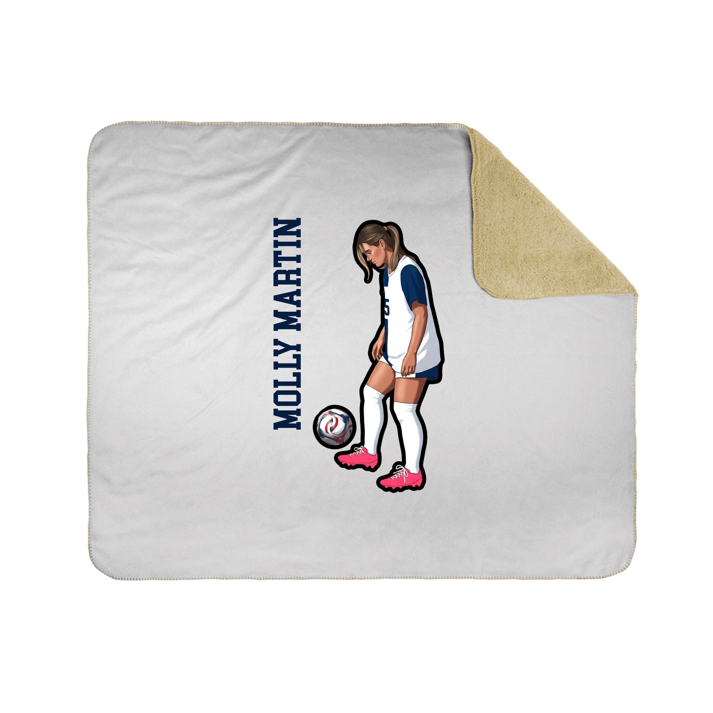 Throw Blanket — Name Vertical in White