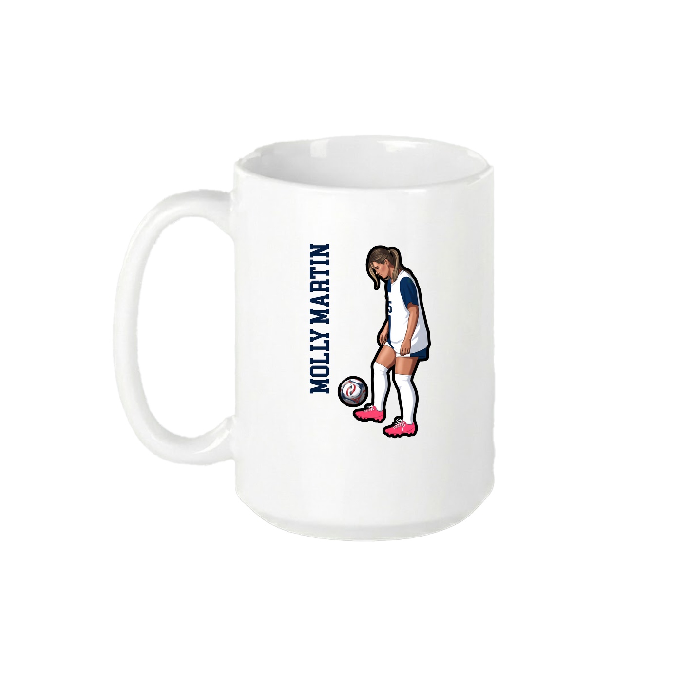 15oz Coffee Mug — Name Vertical in White