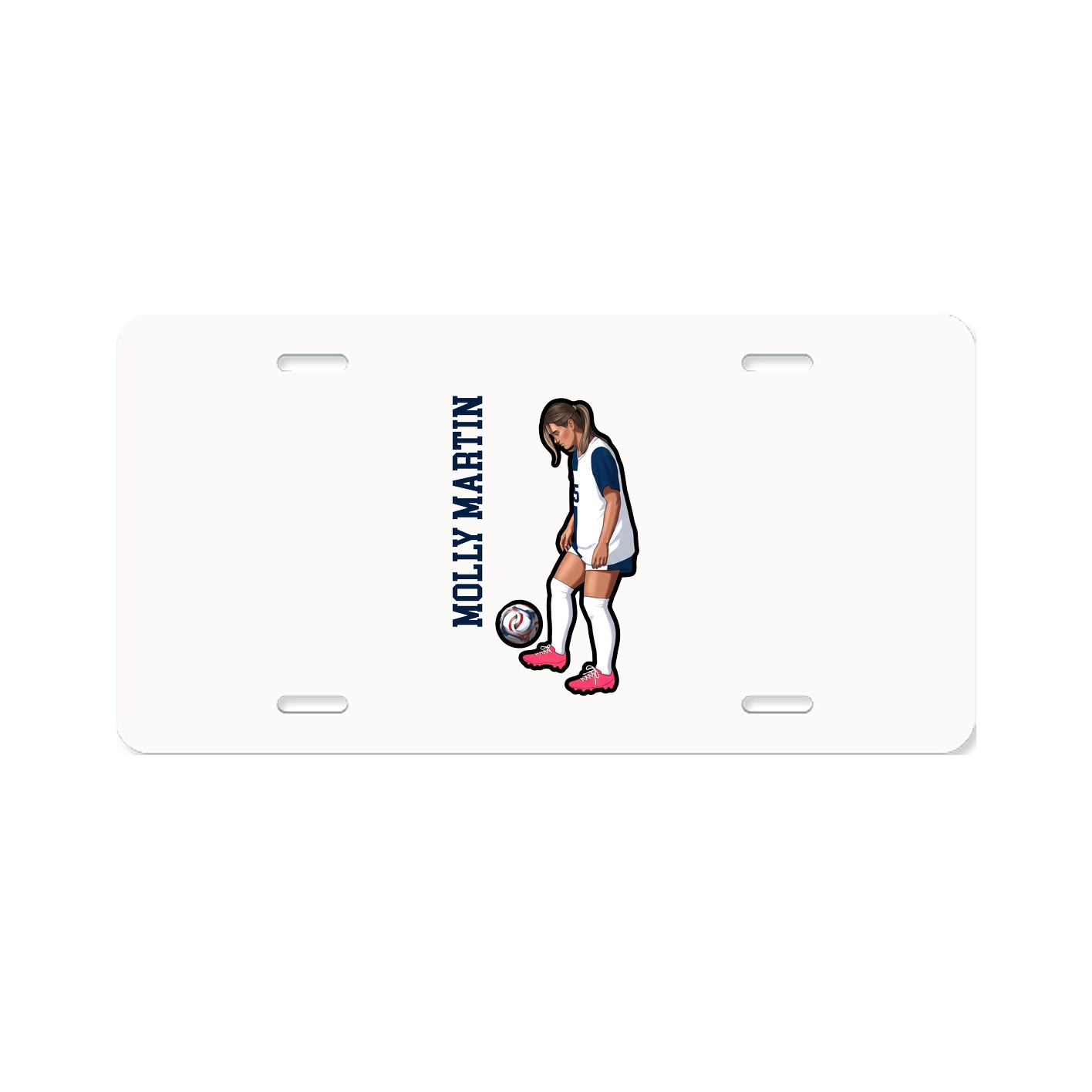 License Plate — Name Vertical in Classic