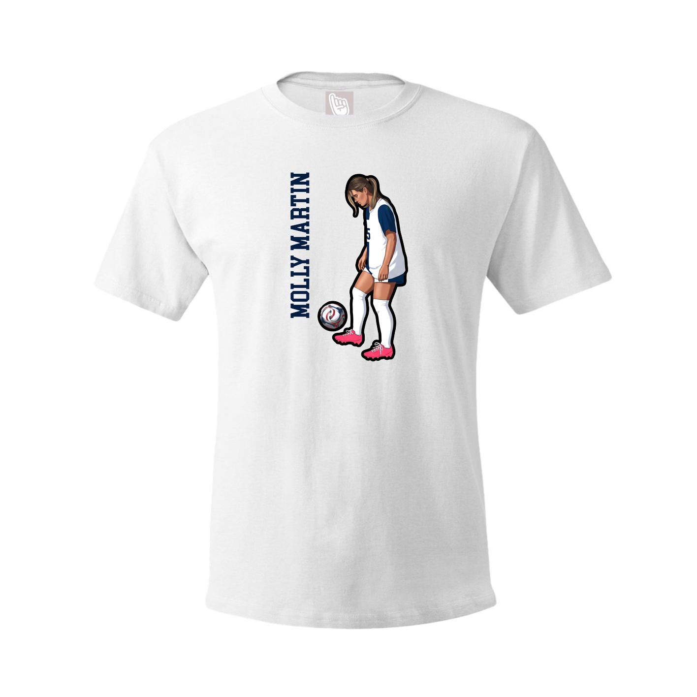 Youth Tee — Name Vertical in White