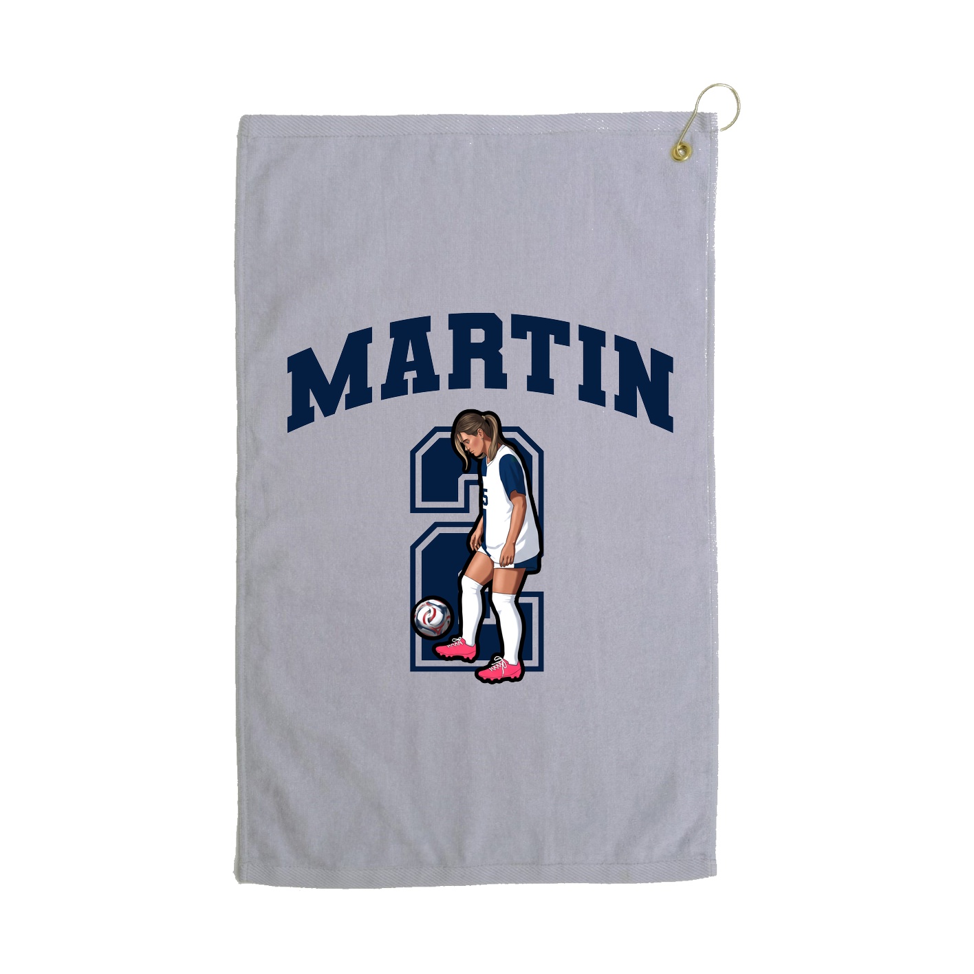 Golf Towel — Number in Grey