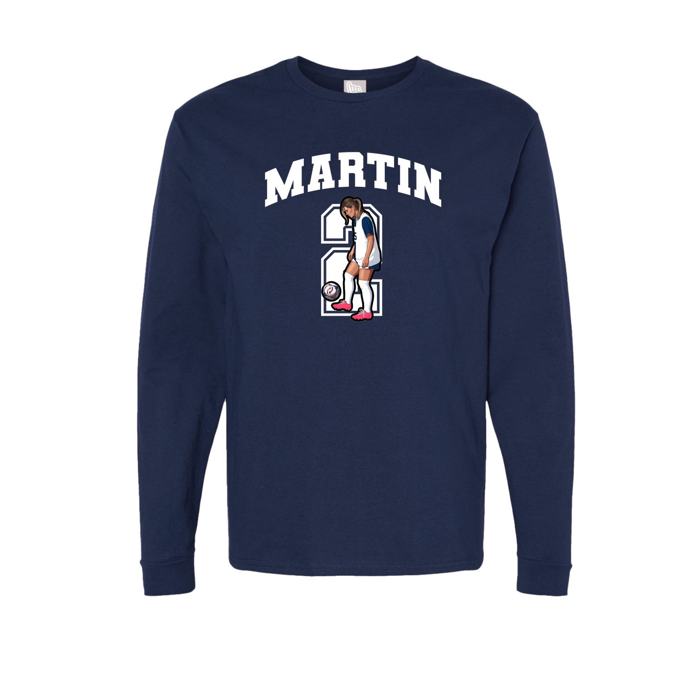 Long Sleeve Tee — Number in Navy