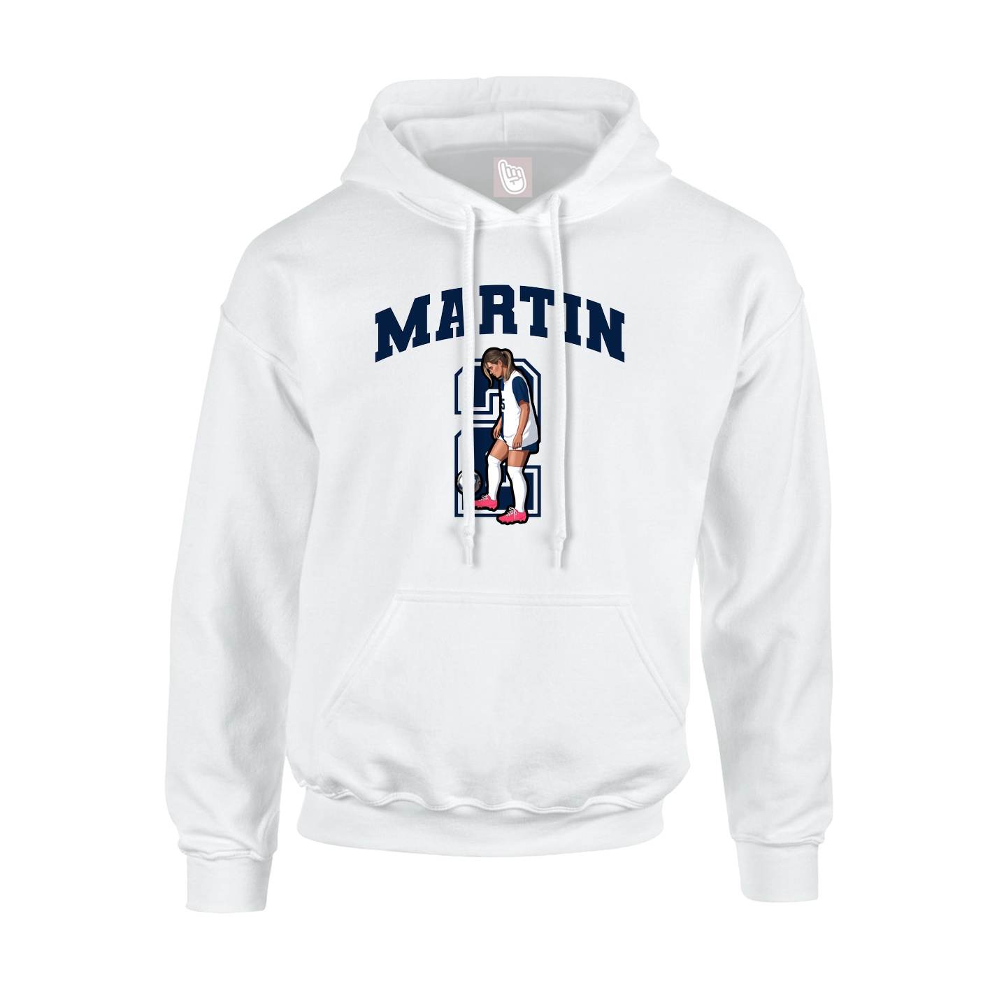 Youth Hoodie — Number in White