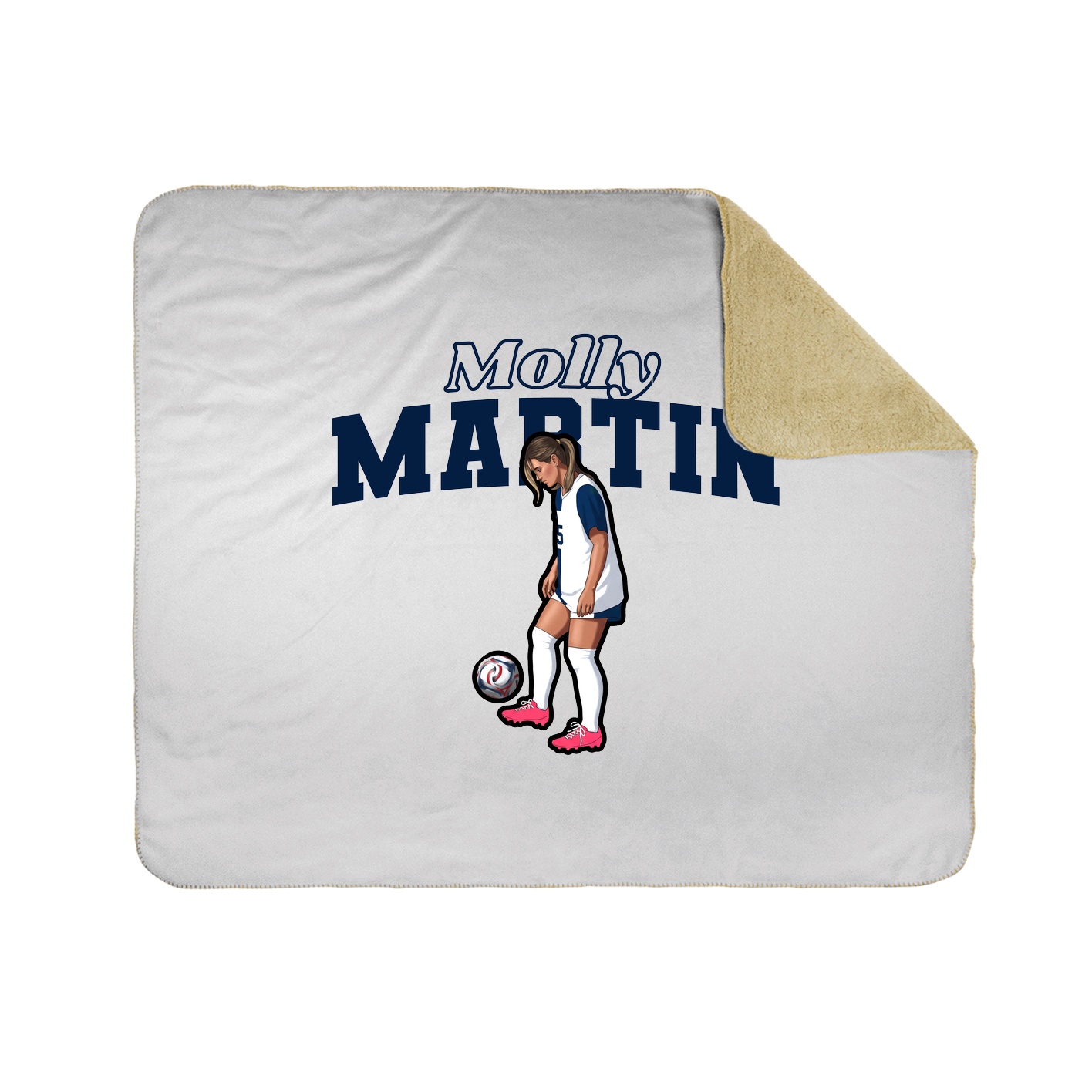 Throw Blanket — Name Arch in White
