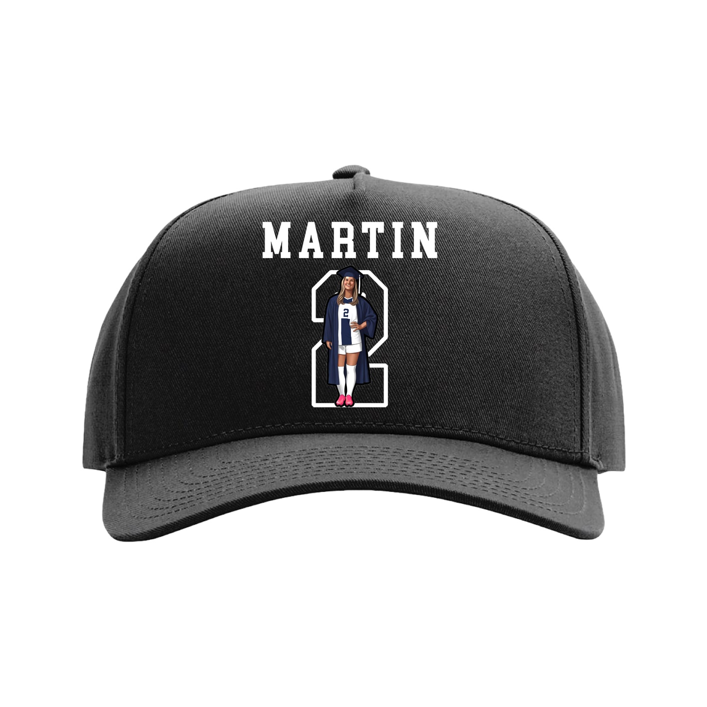Full Fabric Five-Panel Champ Cap — Shirsey in Black