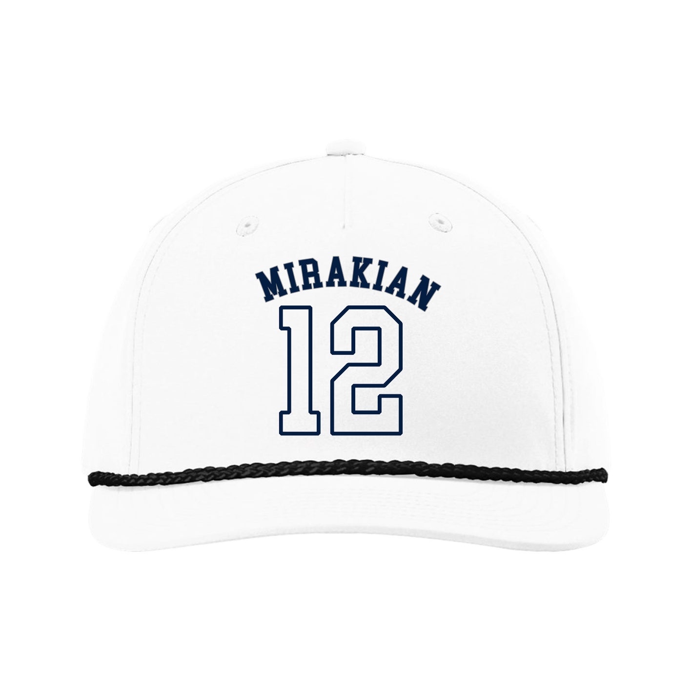Five-Panel Classic Rope Cap — Shirsey Arch in White