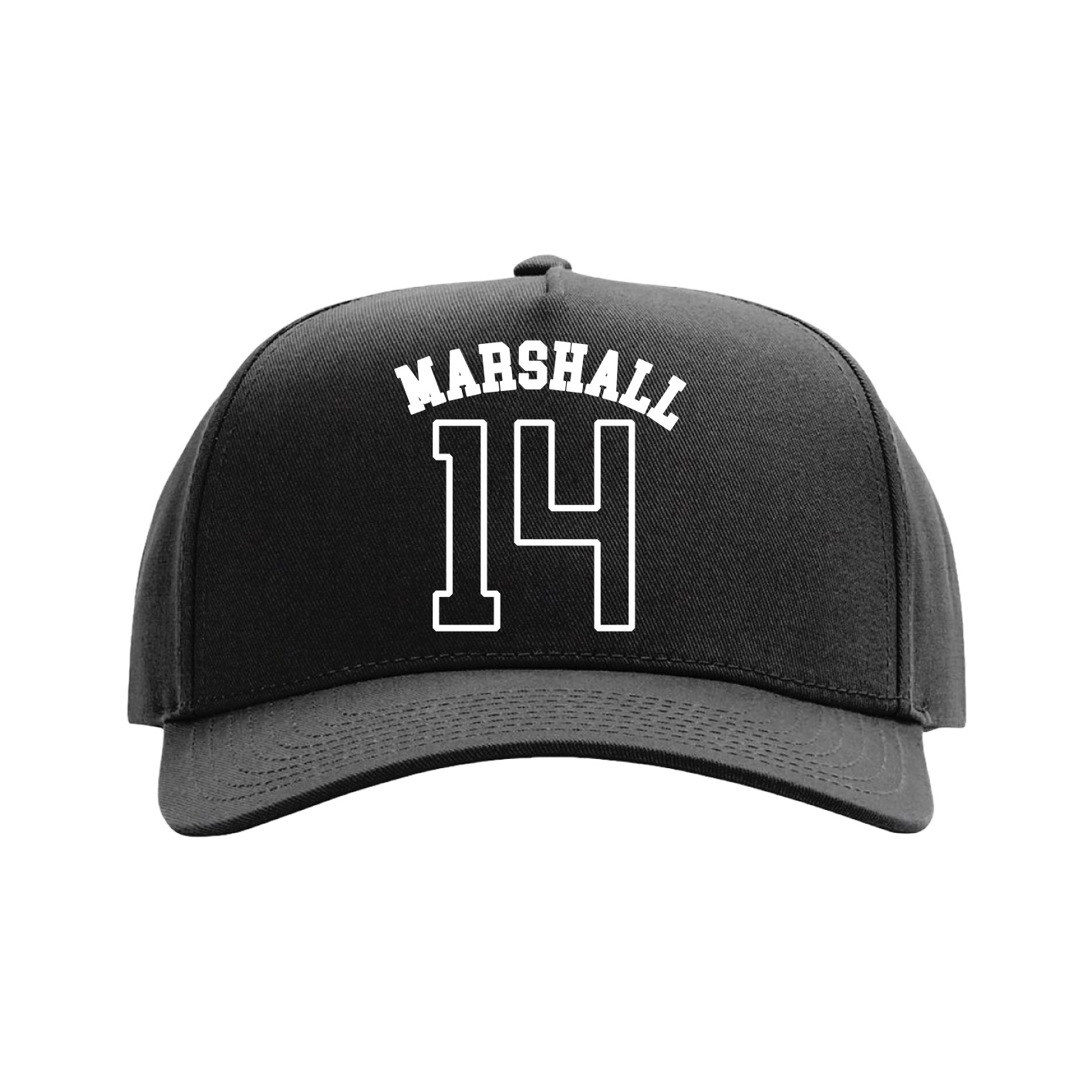 Full Fabric Five-Panel Champ Cap — Shirsey Arch in Black